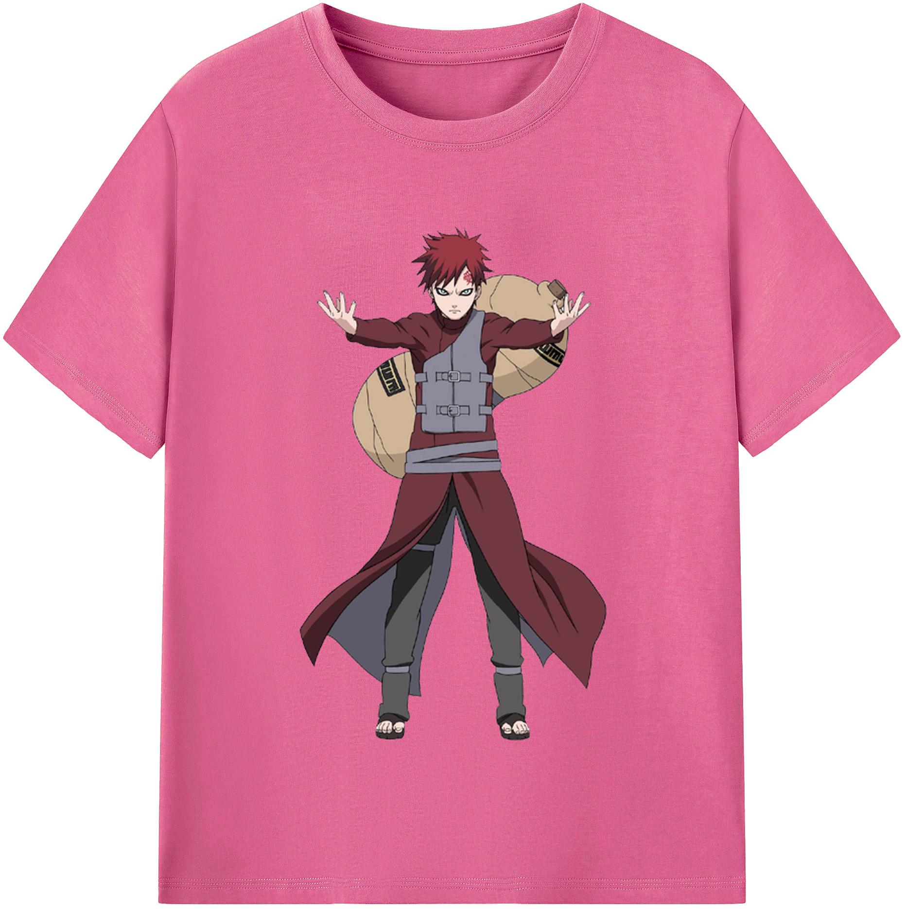 （画像用） NARUTO -ナルト- ガアラ Gaara レディースカジュアルプリントTシャツ（綿100％）