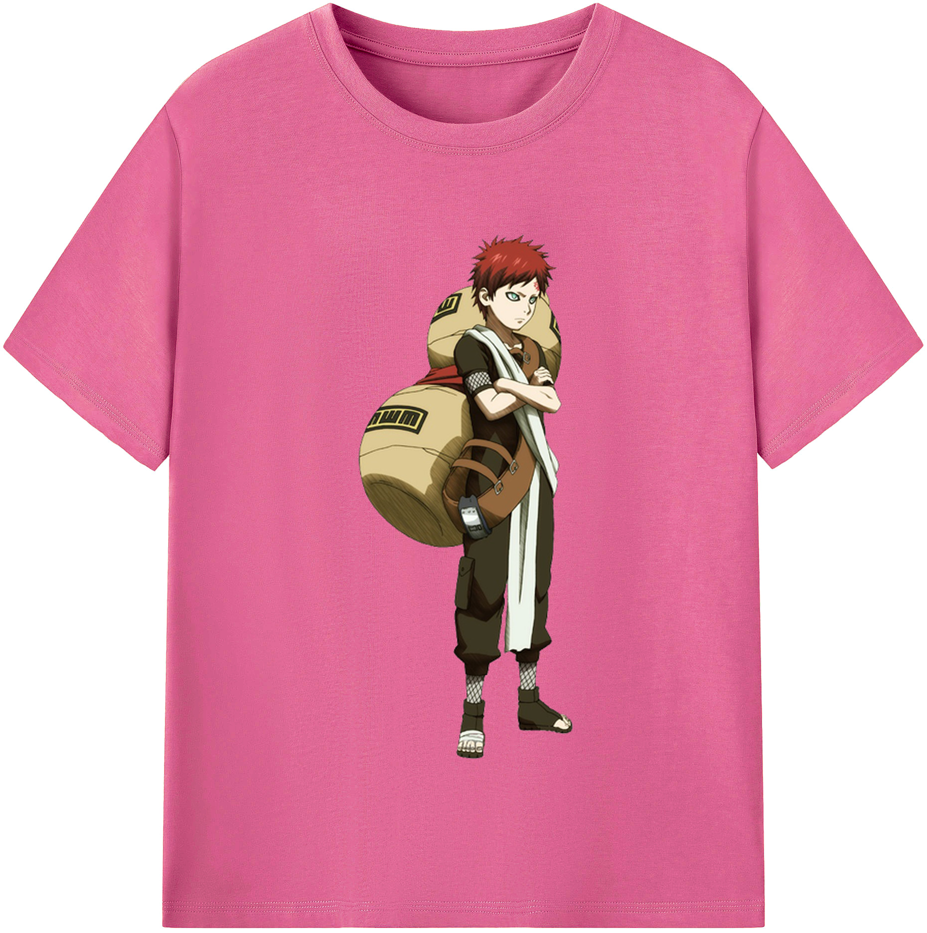 （画像用） NARUTO -ナルト- ガアラ Gaara レディースカジュアルプリントTシャツ（綿100％）