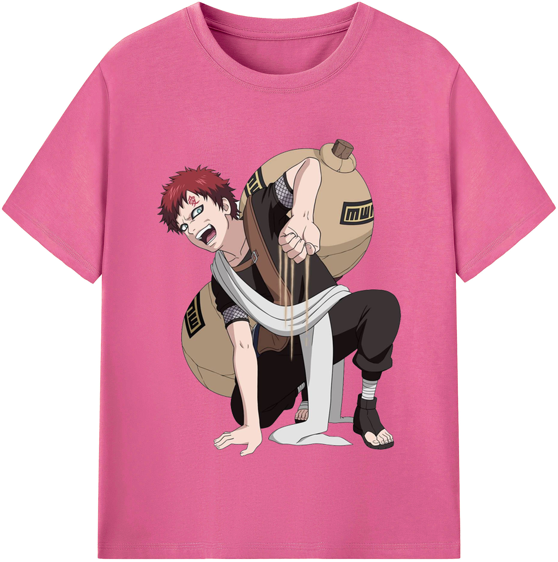 （画像用） NARUTO -ナルト- ガアラ Gaara レディースカジュアルプリントTシャツ（綿100％）