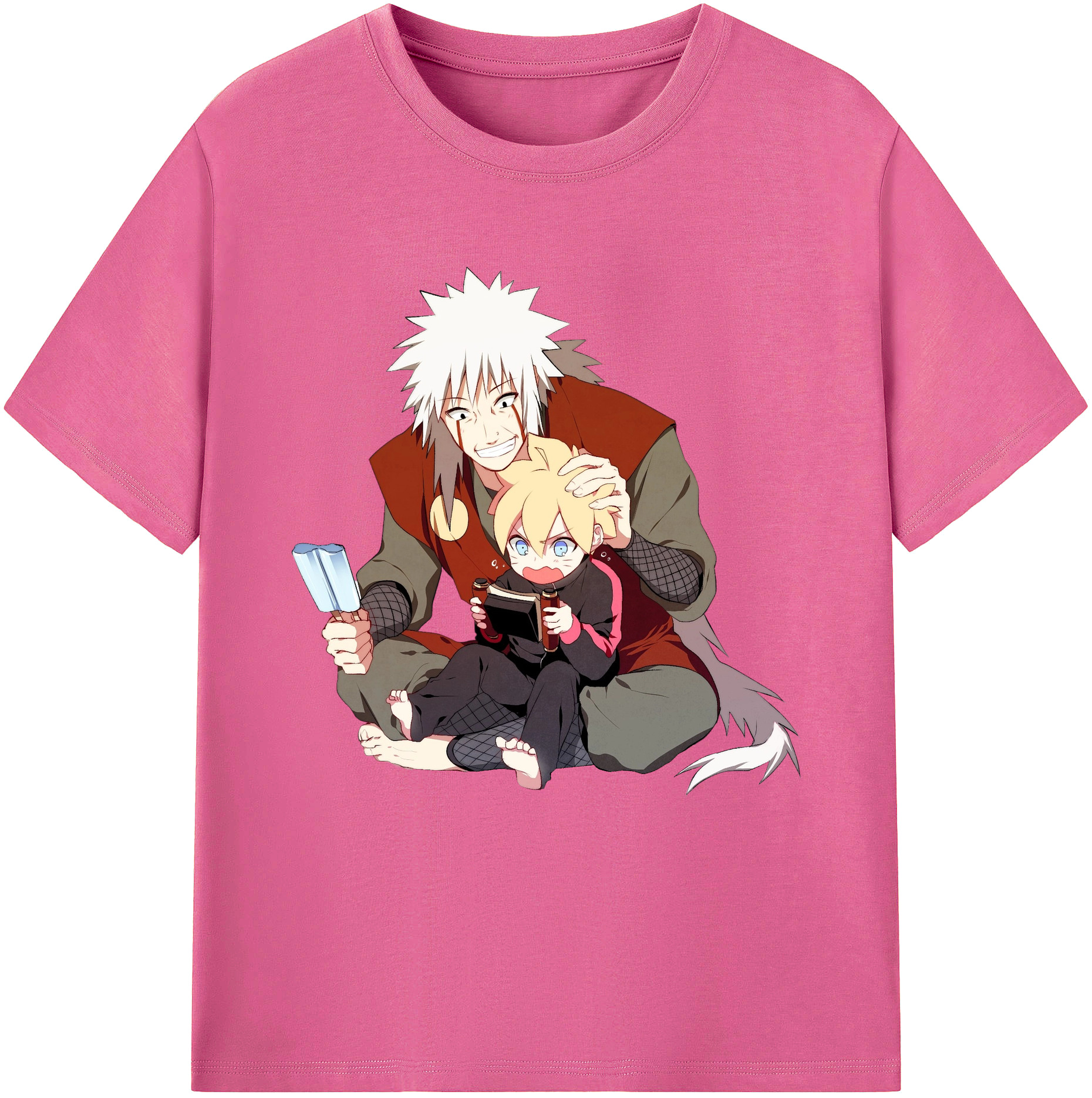 （画像用） NARUTO -ナルト- 自来也（じらいや） Jiraiya レディースカジュアルプリントTシャツ（綿100％）