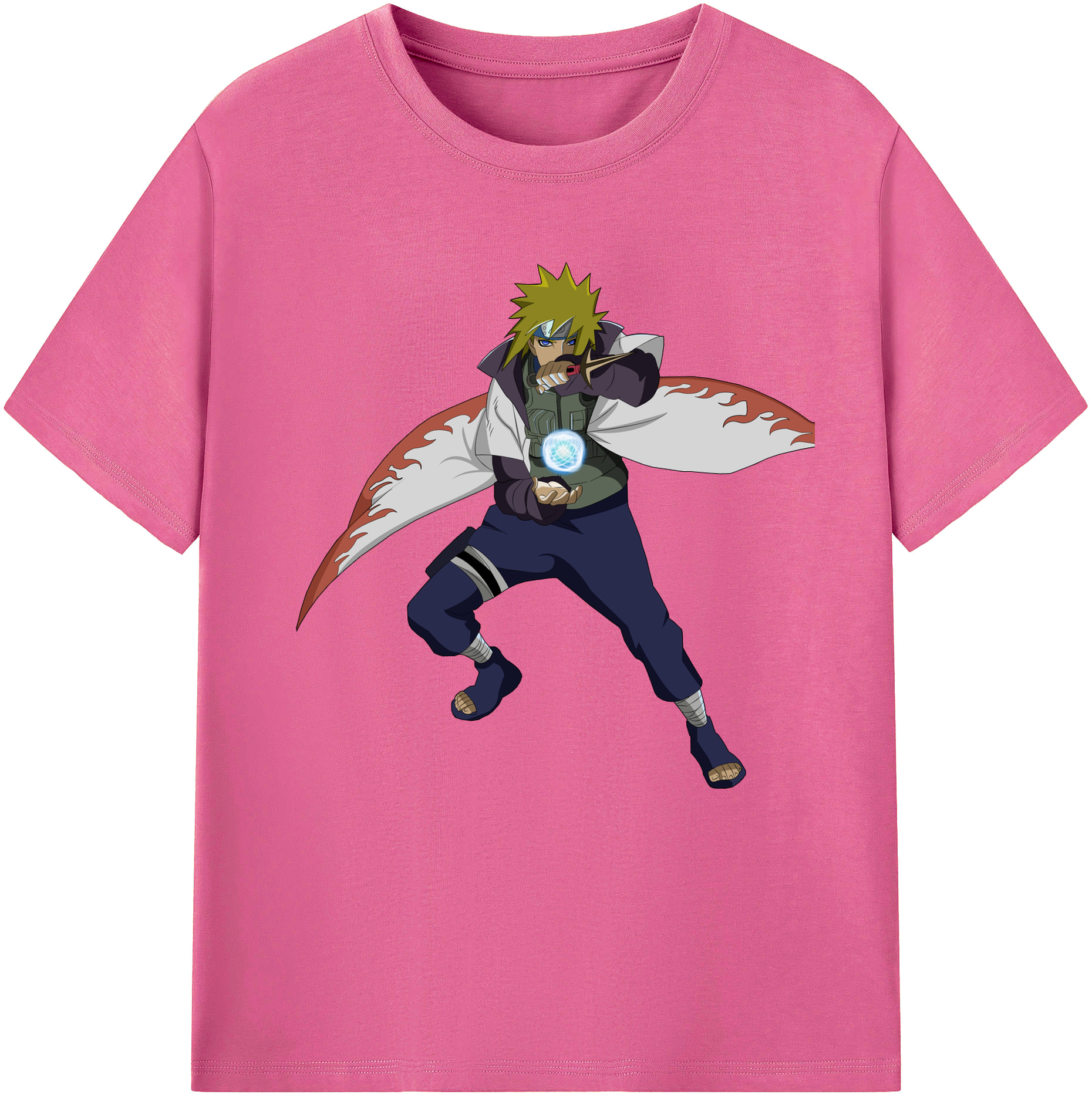 （画像用） NARUTO -ナルト- 波風 ミナト Namikaze Minato レディースカジュアルプリントTシャツ（綿100％）