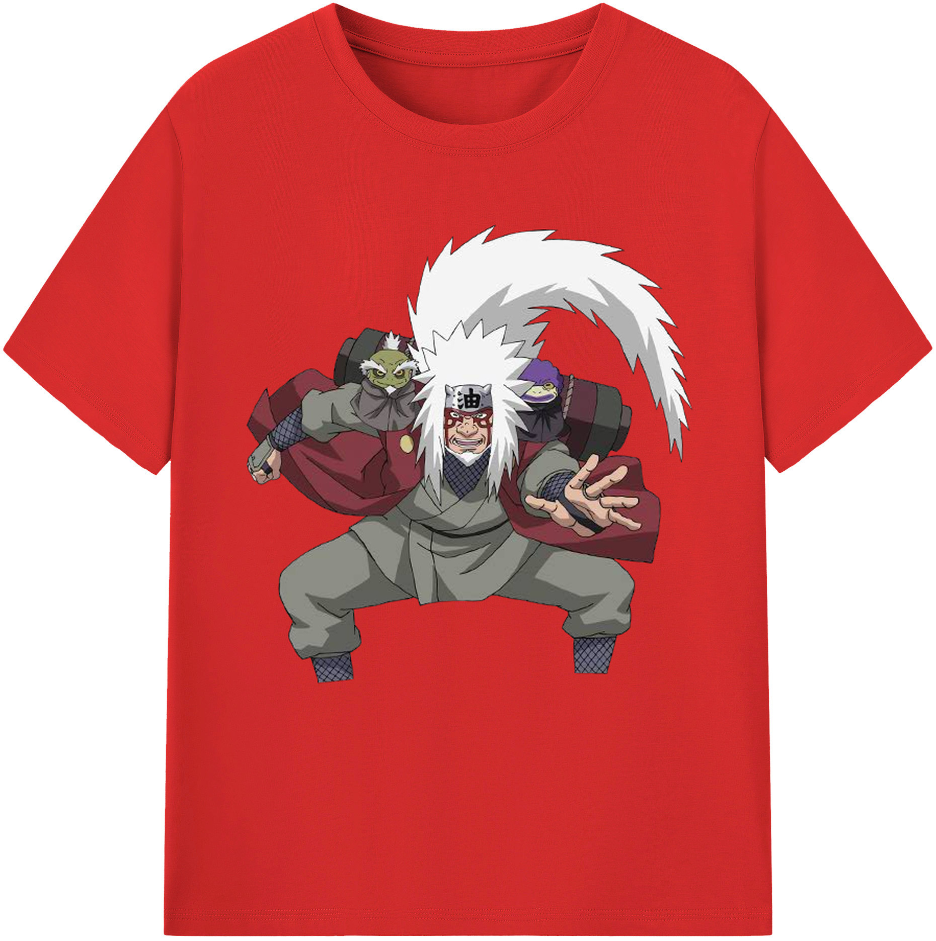 （画像用） NARUTO -ナルト- 自来也（じらいや） Jiraiya レディースカジュアルプリントTシャツ（綿100％）
