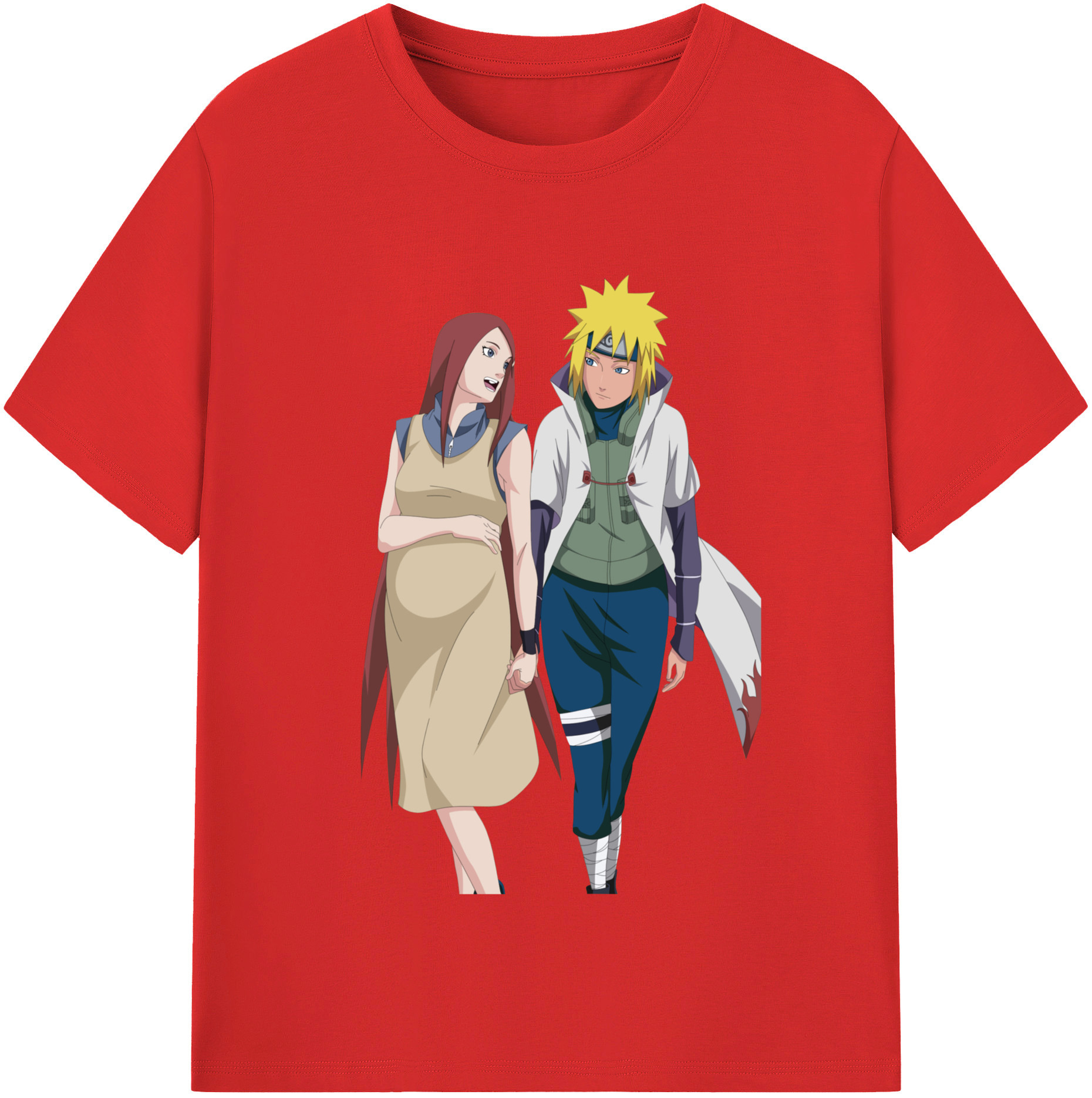 （画像用） NARUTO -ナルト- 波風 ミナト Namikaze Minato レディースカジュアルプリントTシャツ（綿100％）