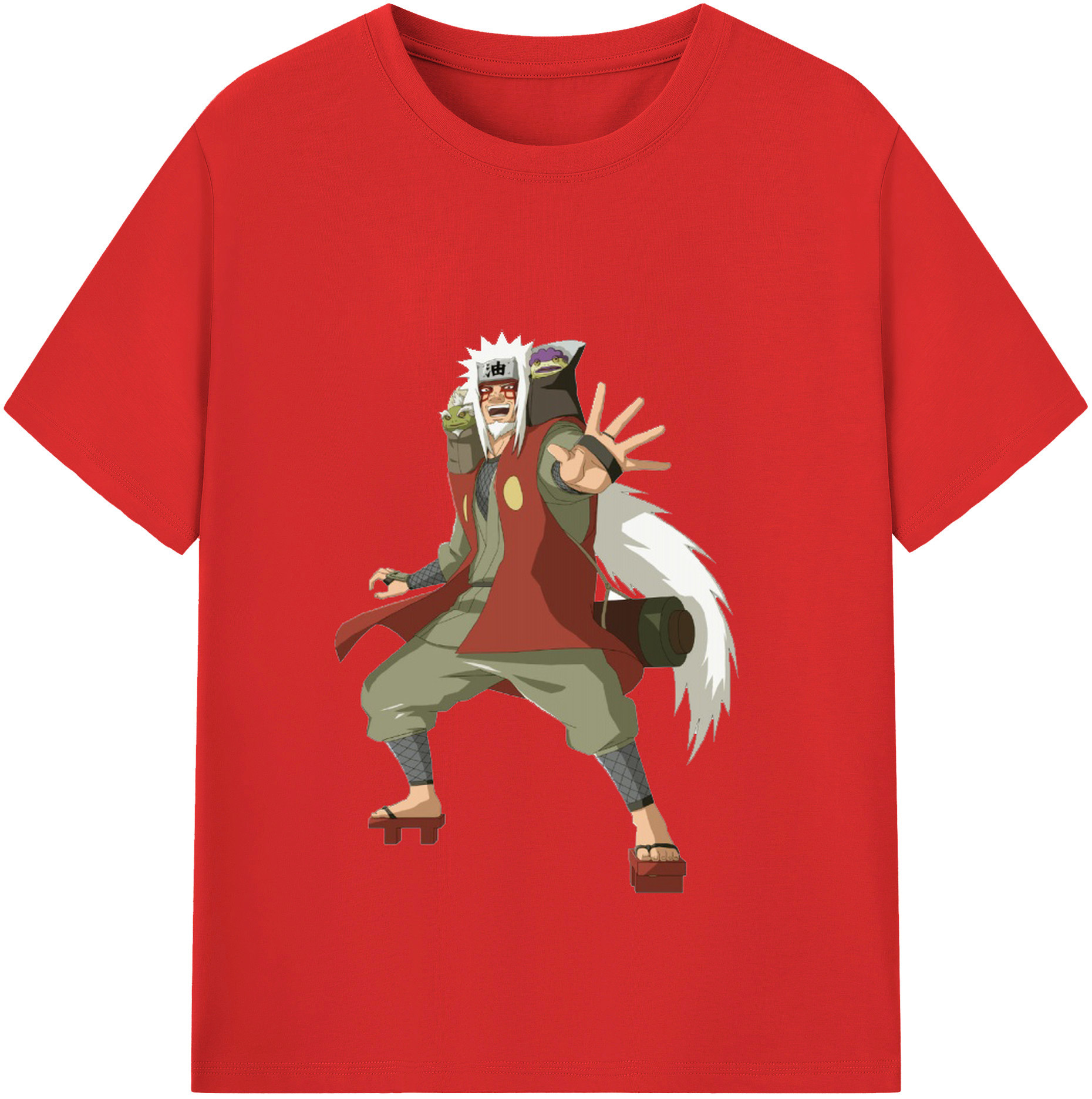 （画像用） NARUTO -ナルト- 自来也（じらいや） Jiraiya レディースカジュアルプリントTシャツ（綿100％）