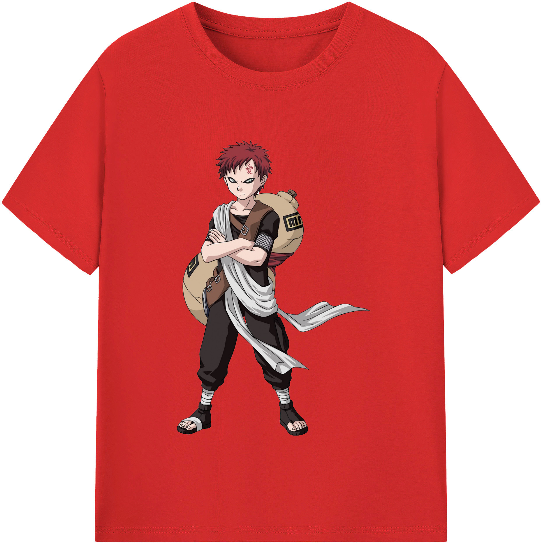 （画像用） NARUTO -ナルト- ガアラ Gaara レディースカジュアルプリントTシャツ（綿100％）