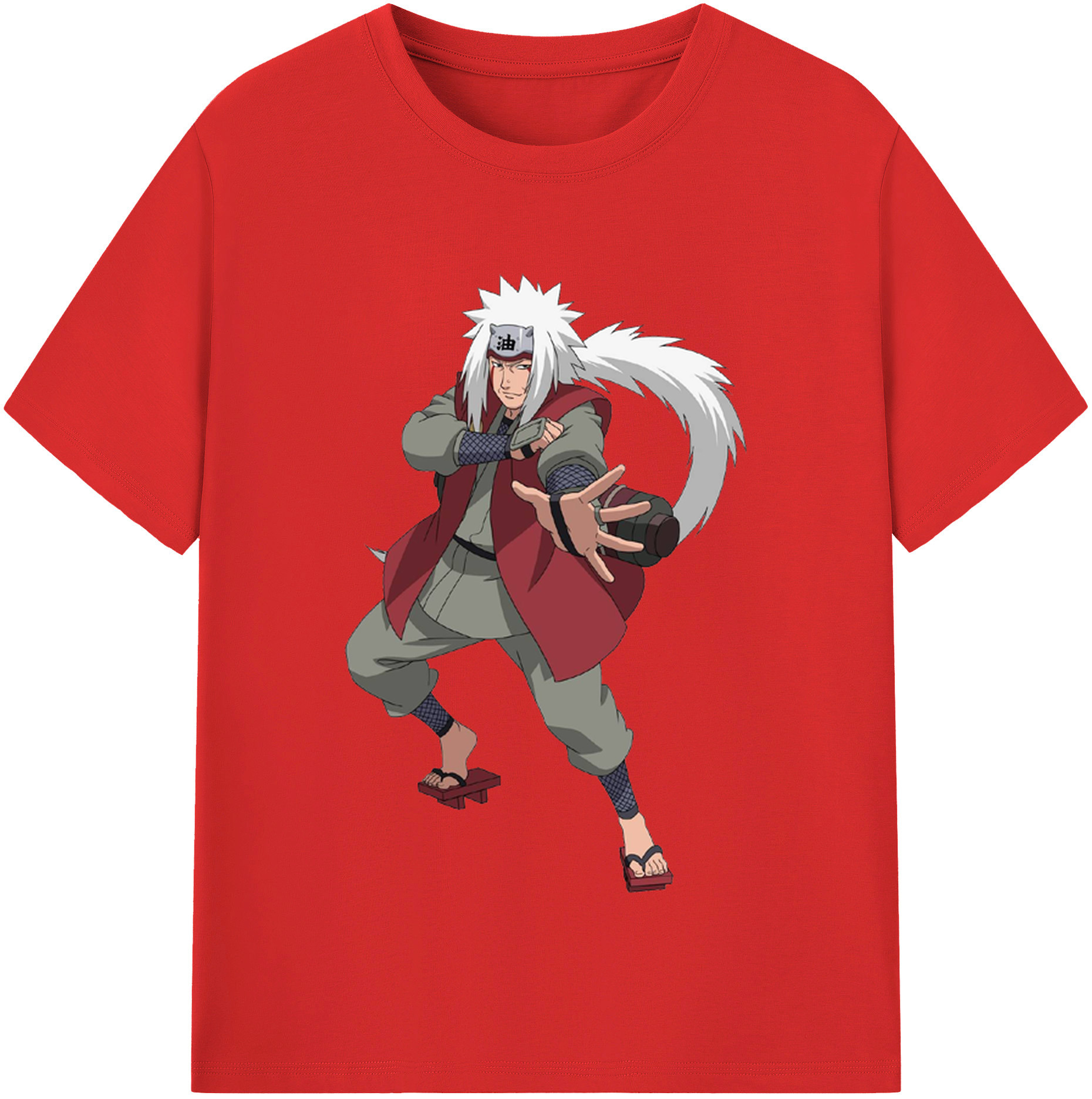 （画像用） NARUTO -ナルト- 自来也（じらいや） Jiraiya レディースカジュアルプリントTシャツ（綿100％）