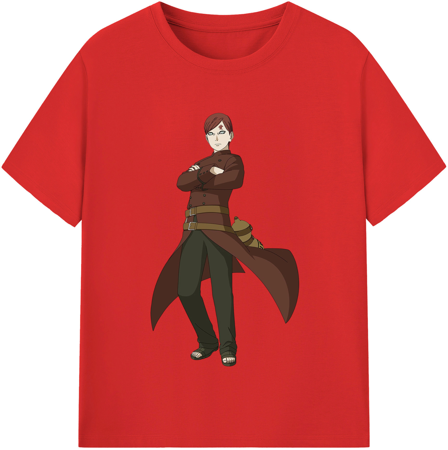 （画像用） NARUTO -ナルト- ガアラ Gaara レディースカジュアルプリントTシャツ（綿100％）