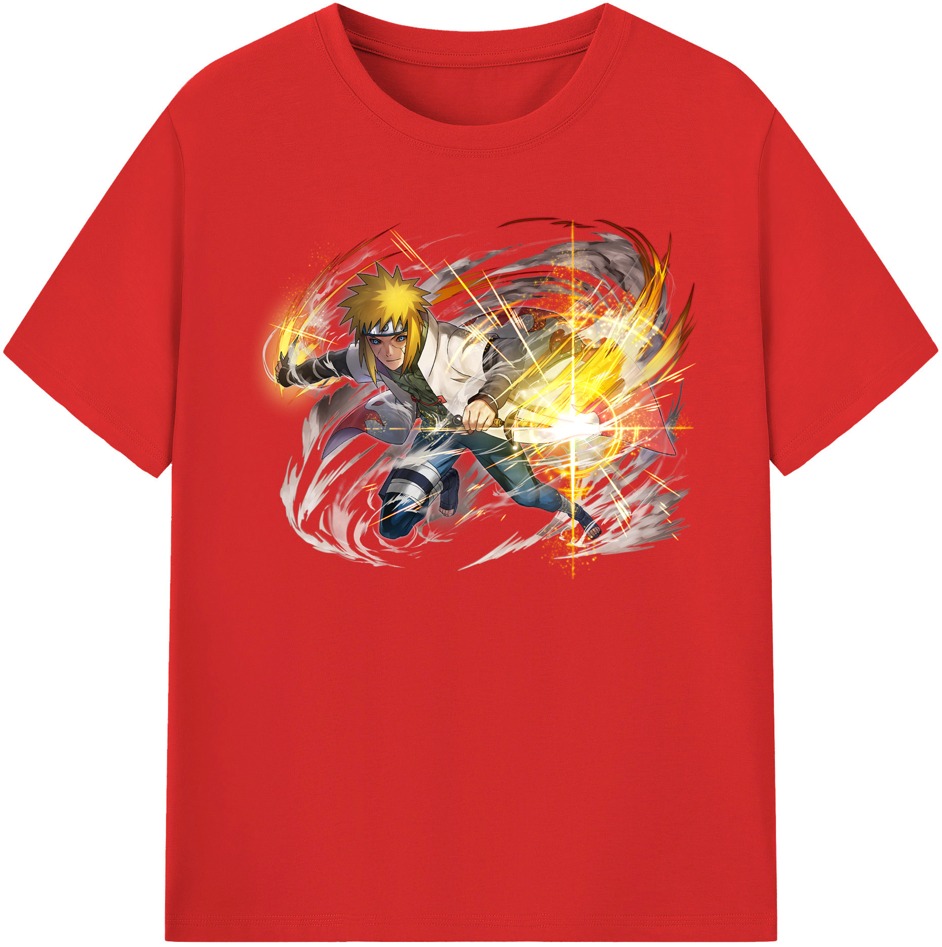 （画像用） NARUTO -ナルト- 波風 ミナト Namikaze Minato レディースカジュアルプリントTシャツ（綿100％）