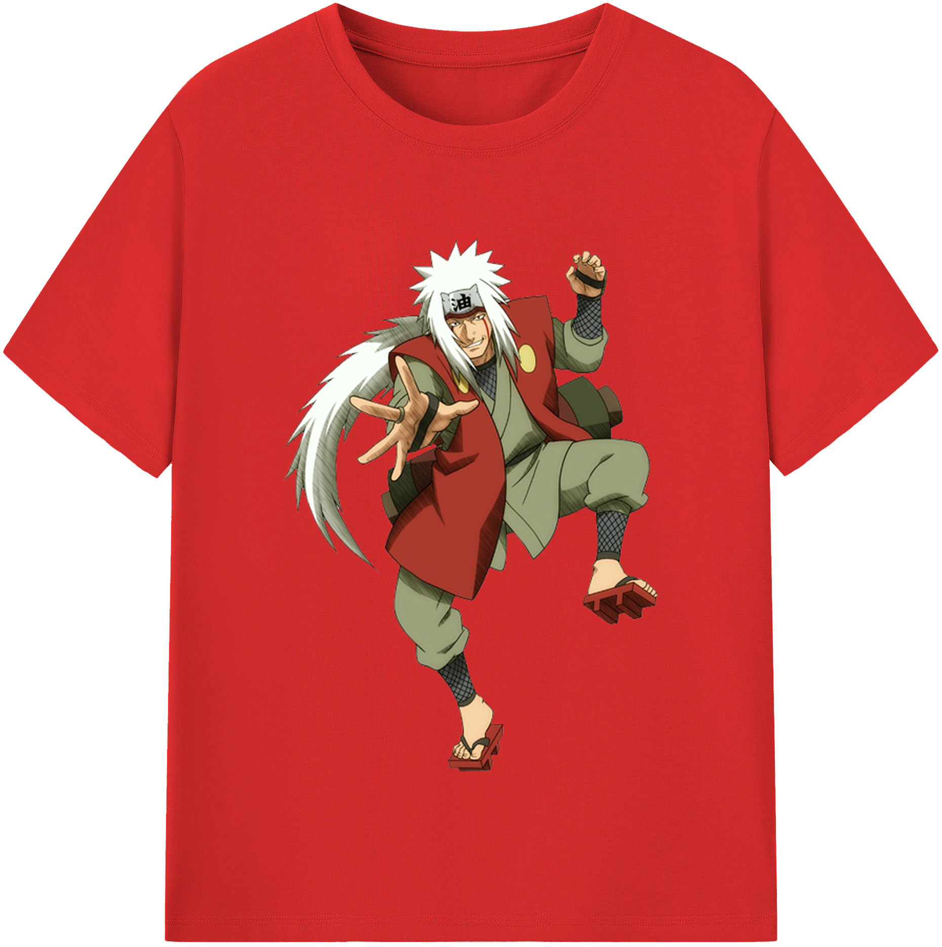 （画像用） NARUTO -ナルト- 自来也（じらいや） Jiraiya レディースカジュアルプリントTシャツ（綿100％）