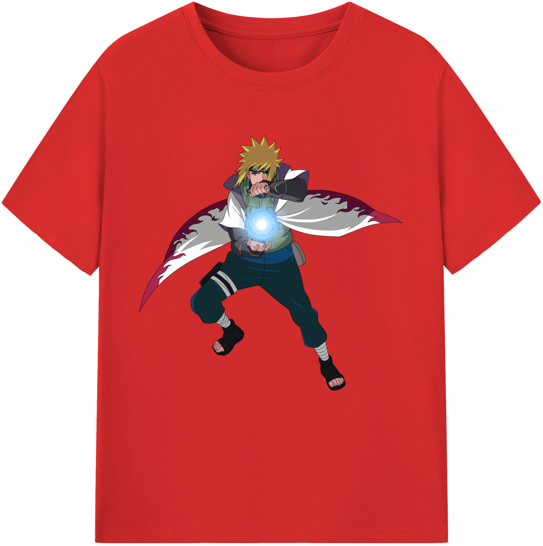 （画像用） NARUTO -ナルト- 波風 ミナト Namikaze Minato レディースカジュアルプリントTシャツ（綿100％）