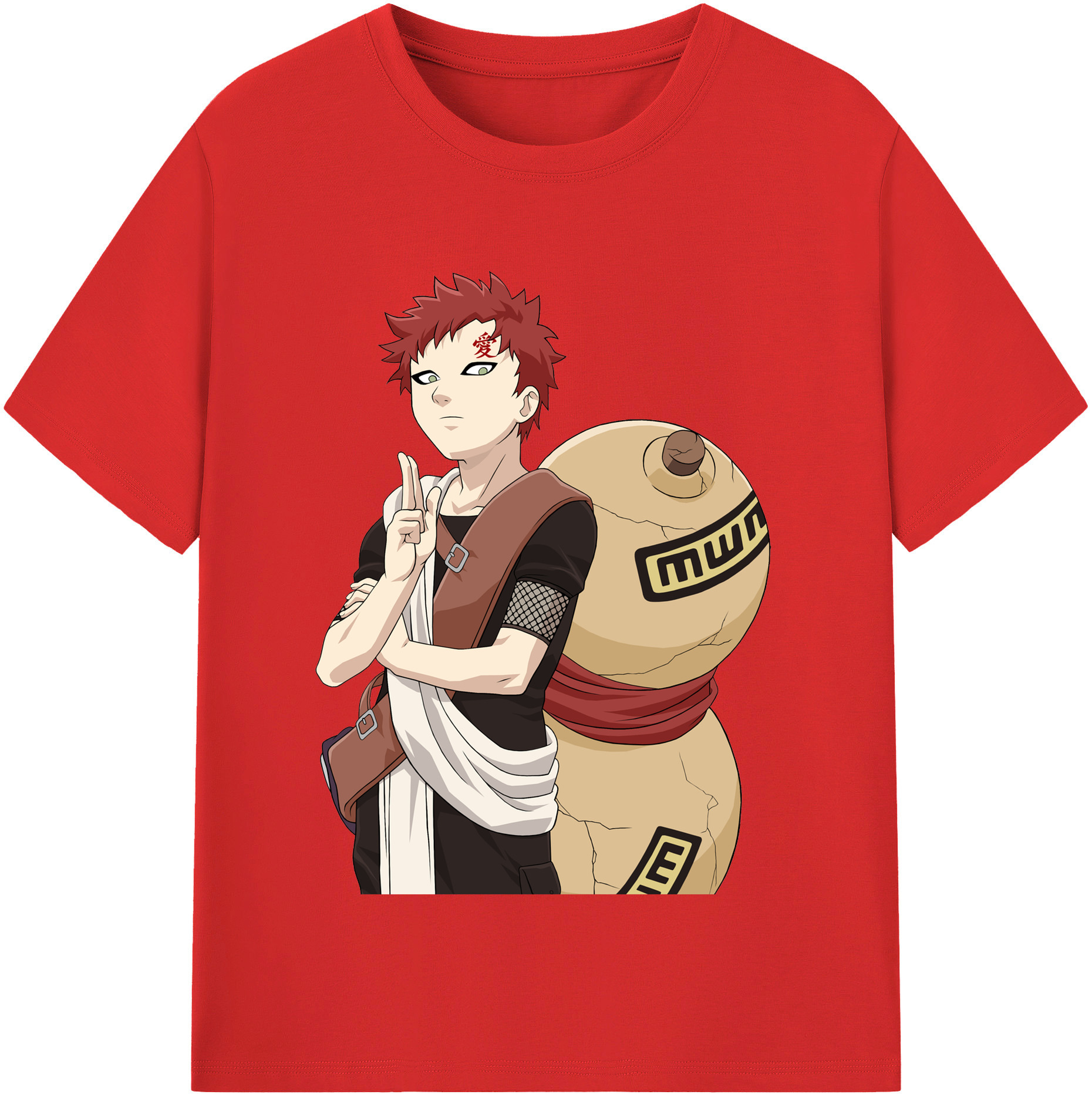 （画像用） NARUTO -ナルト- ガアラ Gaara レディースカジュアルプリントTシャツ（綿100％）