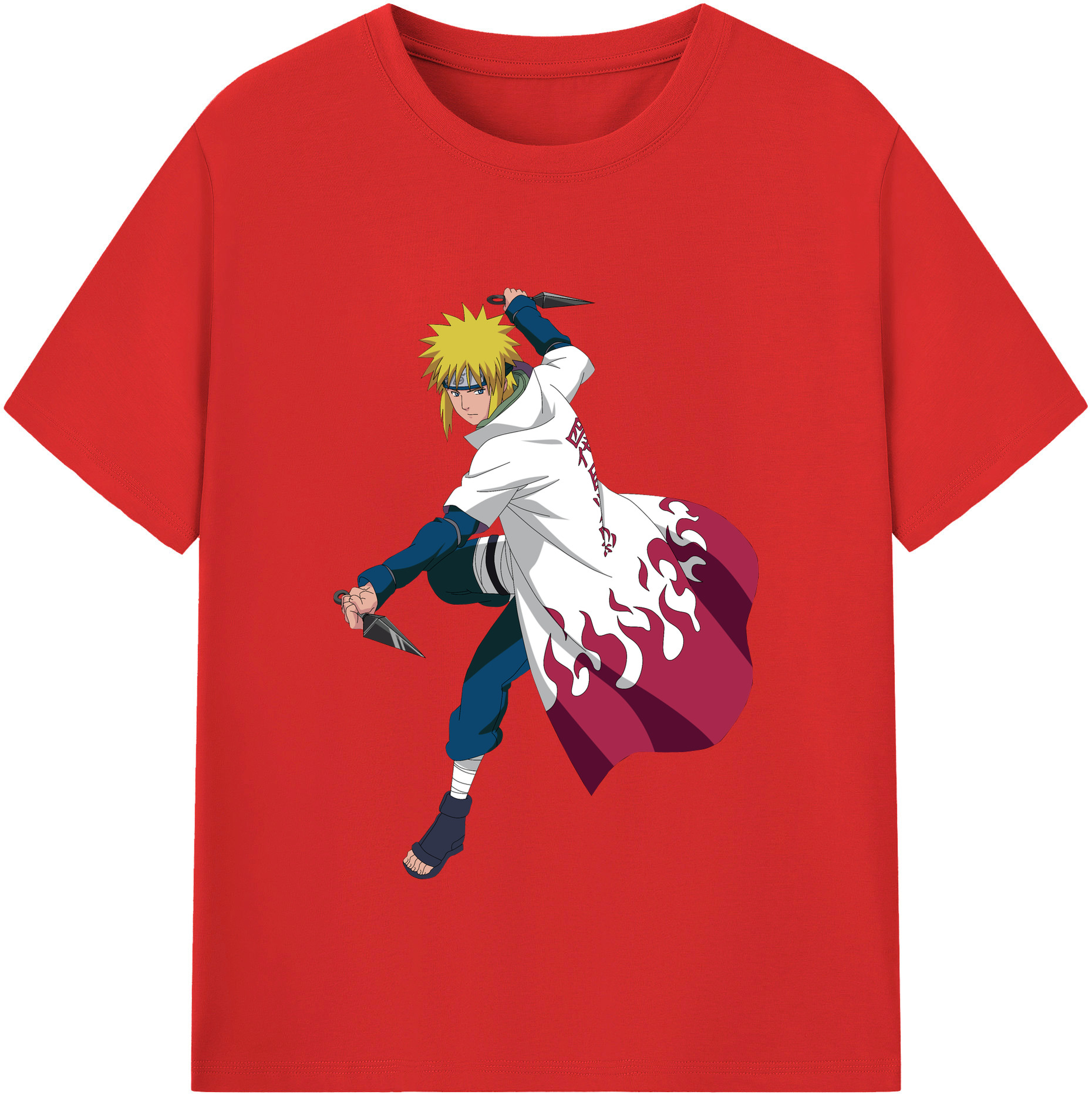 （画像用） NARUTO -ナルト- 波風 ミナト Namikaze Minato レディースカジュアルプリントTシャツ（綿100％）