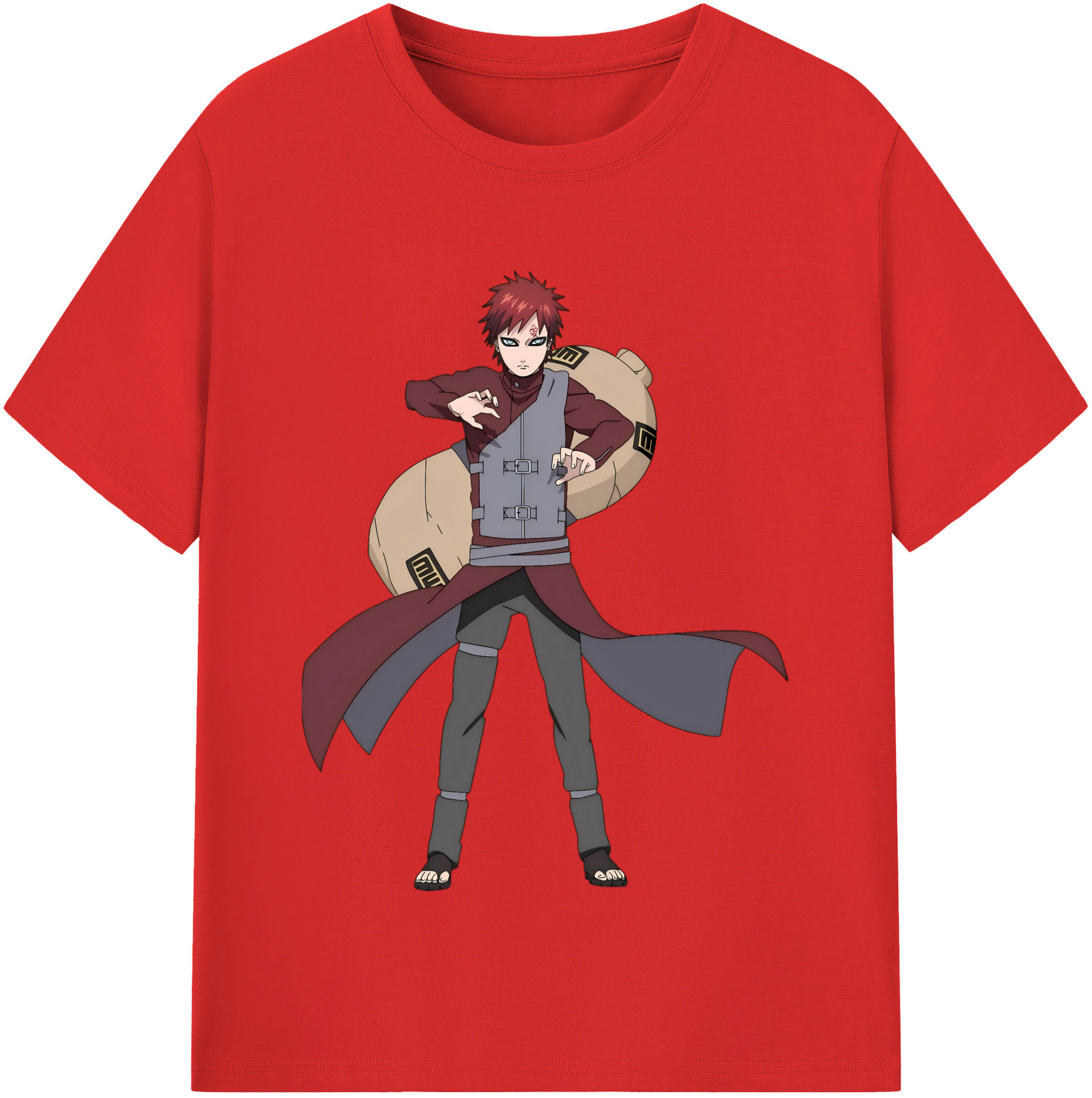 （画像用） NARUTO -ナルト- ガアラ Gaara レディースカジュアルプリントTシャツ（綿100％）