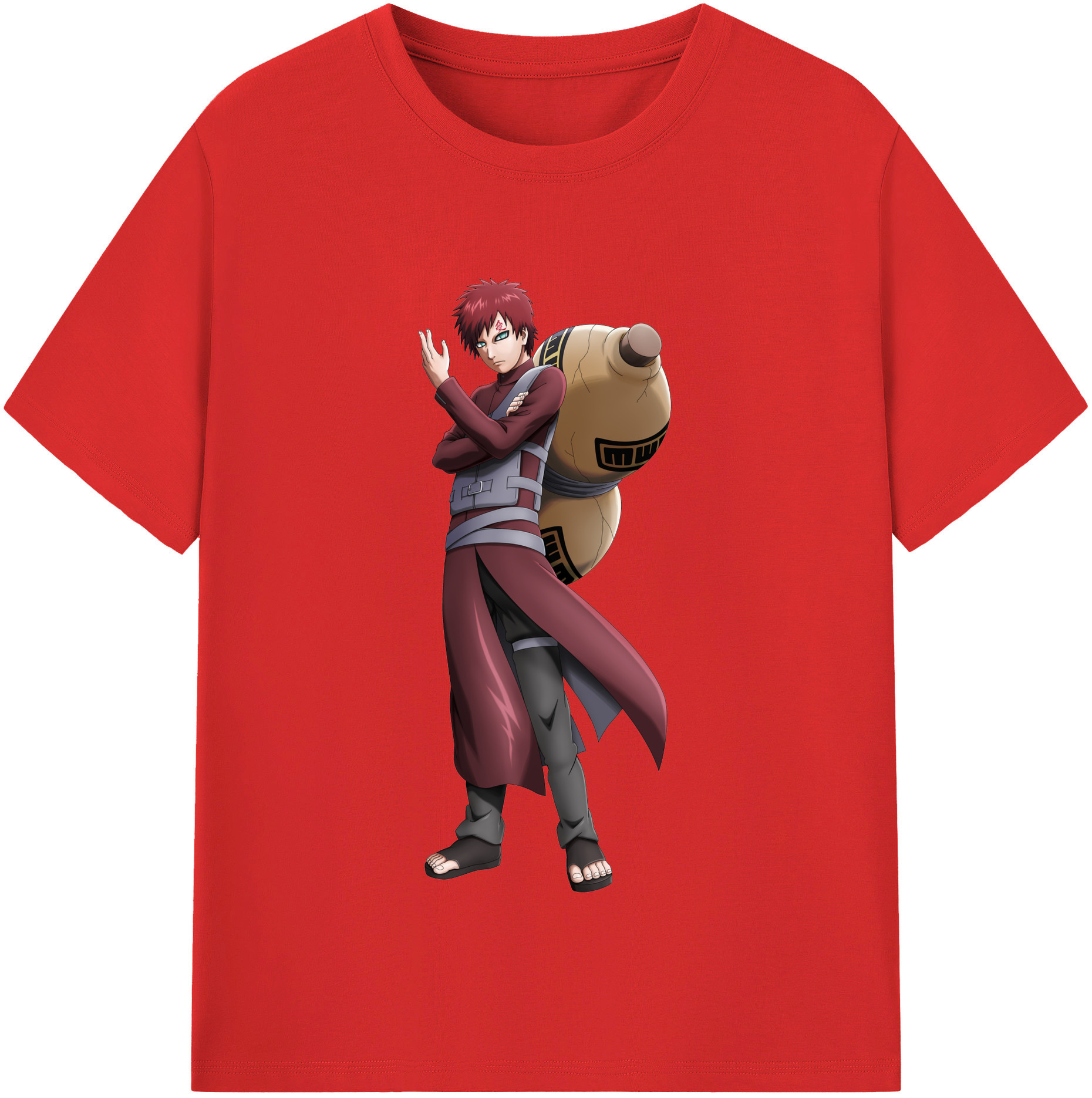（画像用） NARUTO -ナルト- ガアラ Gaara レディースカジュアルプリントTシャツ（綿100％）