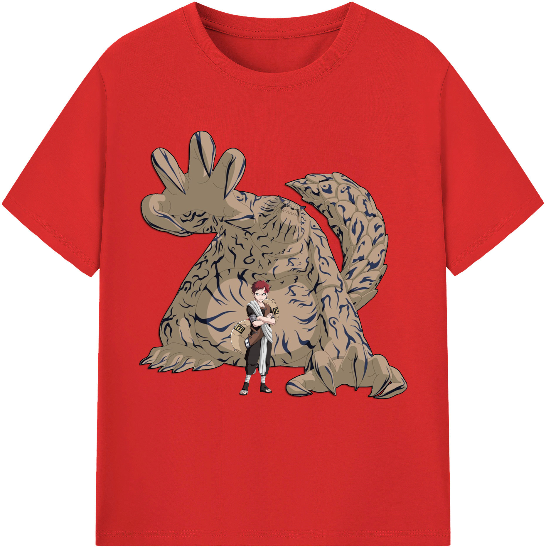 （画像用） NARUTO -ナルト- ガアラ Gaara レディースカジュアルプリントTシャツ（綿100％）