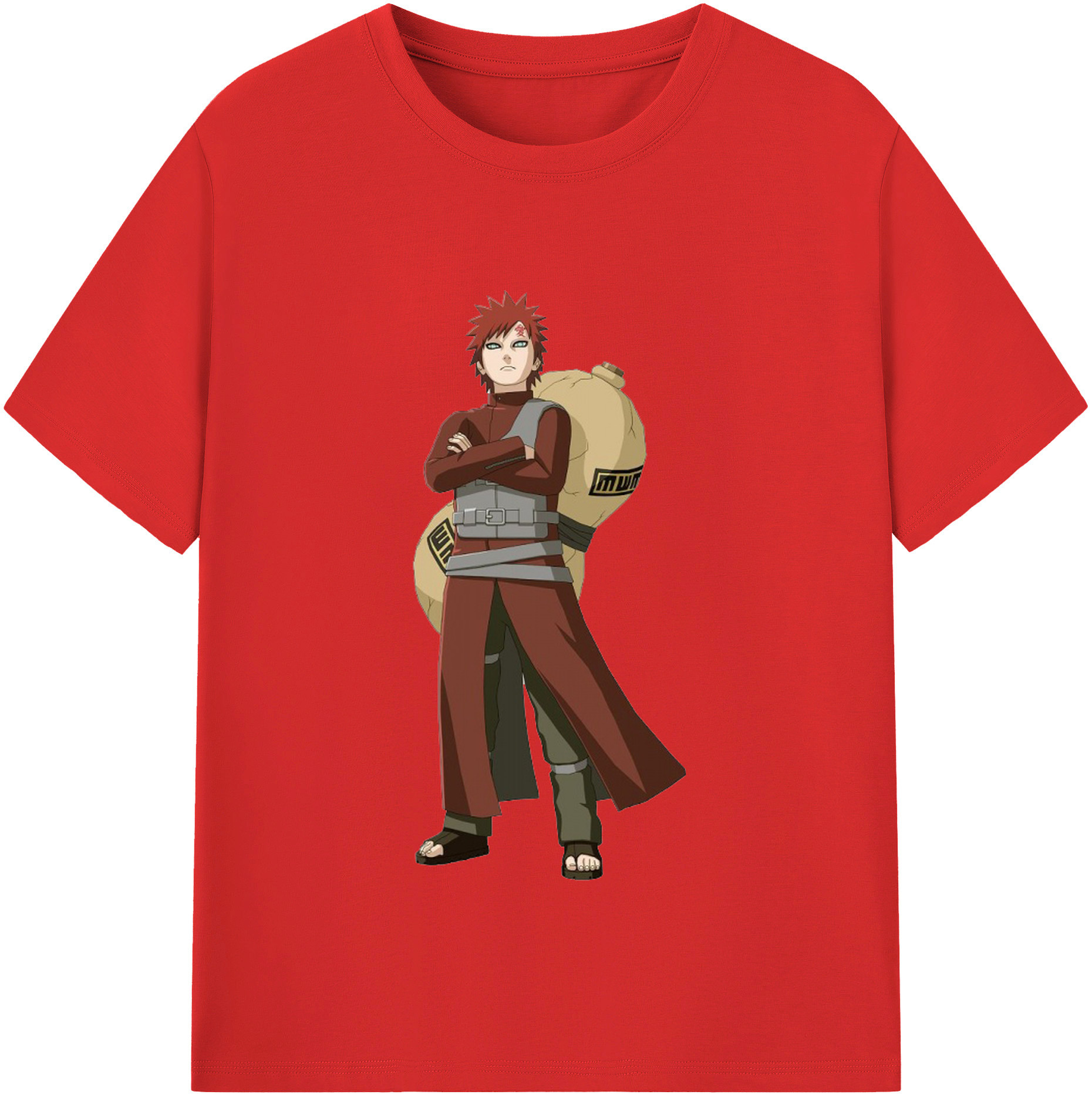 （画像用） NARUTO -ナルト- ガアラ Gaara レディースカジュアルプリントTシャツ（綿100％）