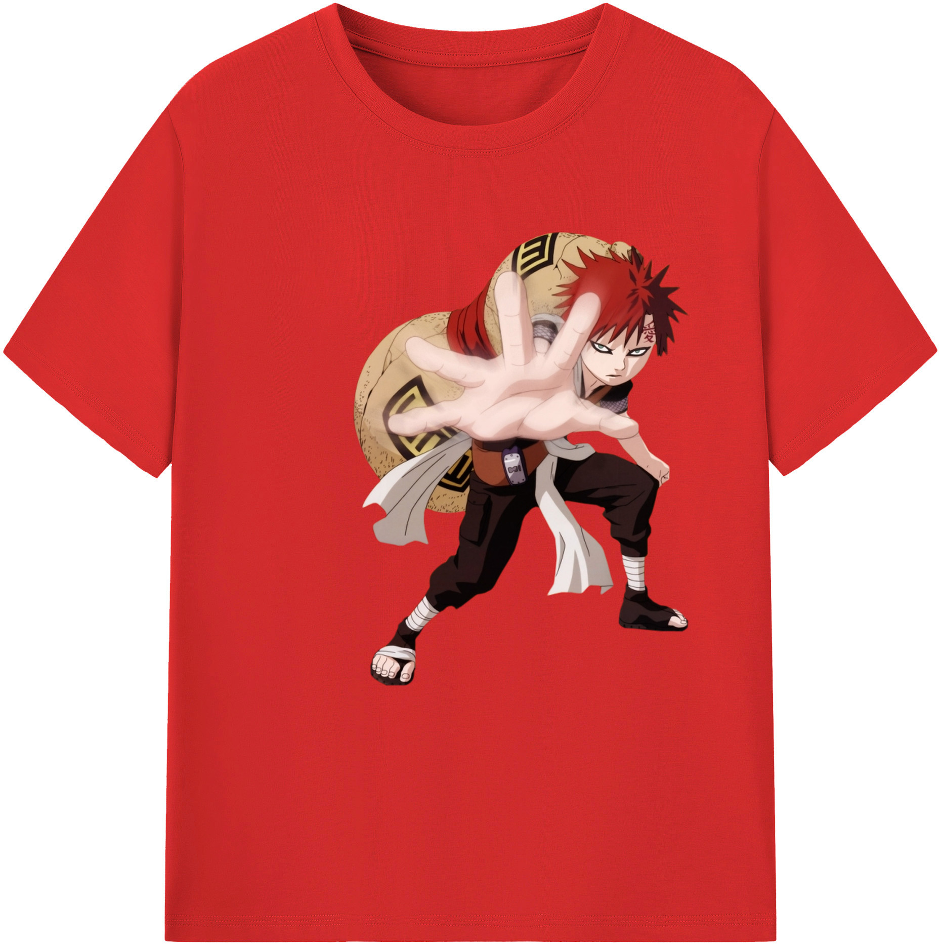 （画像用） NARUTO -ナルト- ガアラ Gaara レディースカジュアルプリントTシャツ（綿100％）