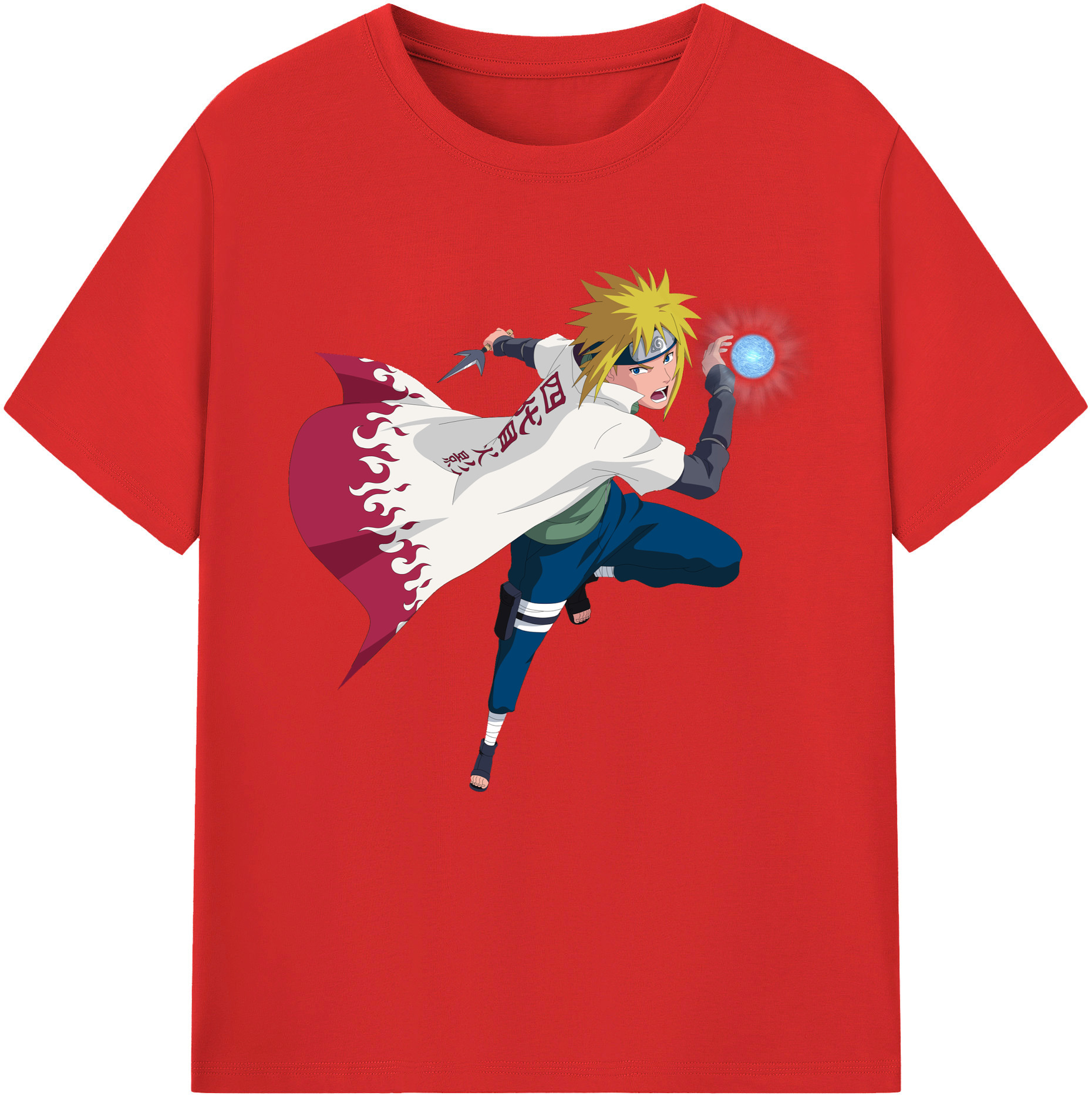 （画像用） NARUTO -ナルト- 波風 ミナト Namikaze Minato レディースカジュアルプリントTシャツ（綿100％）
