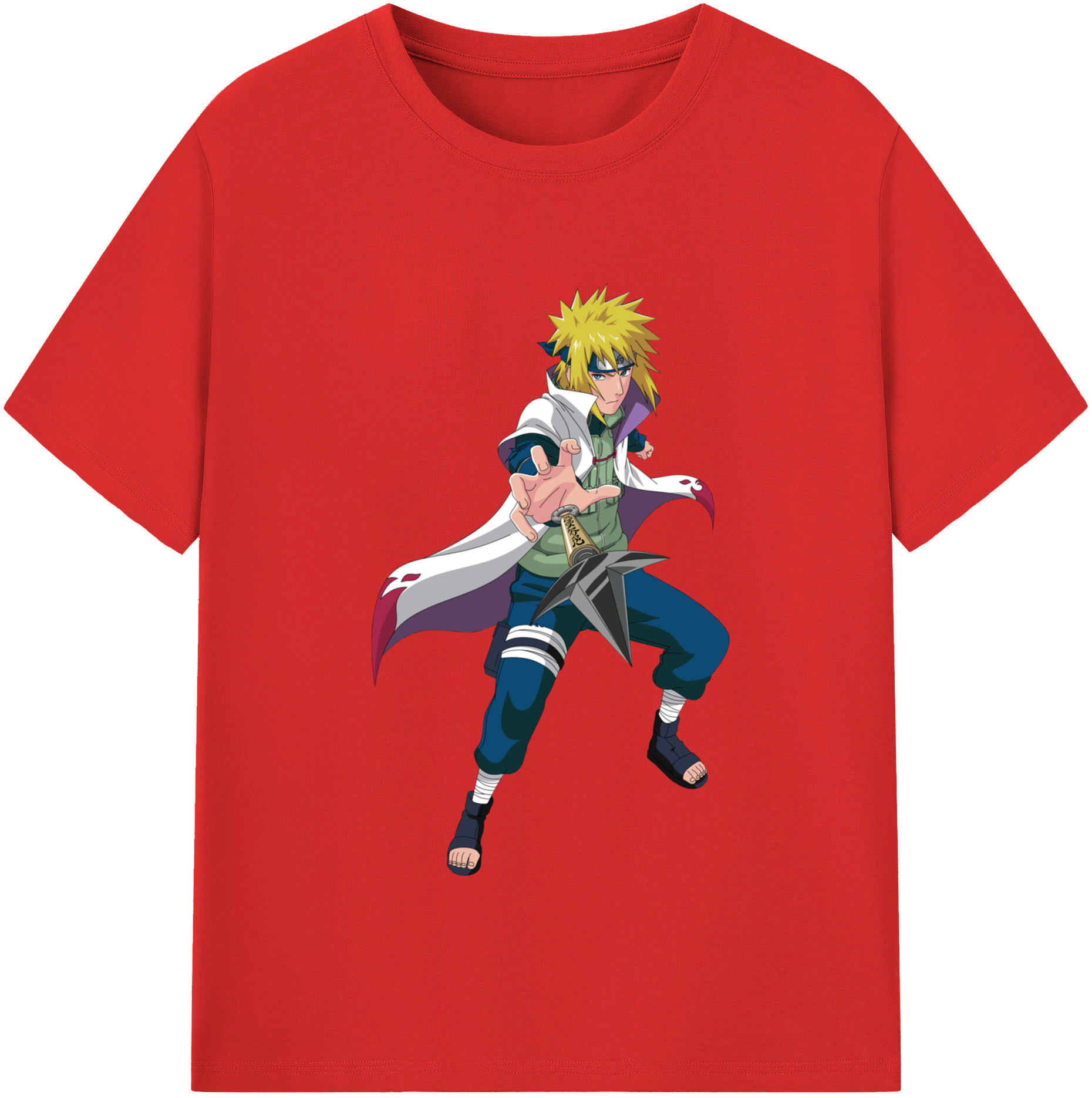 （画像用） NARUTO -ナルト- 波風 ミナト Namikaze Minato レディースカジュアルプリントTシャツ（綿100％）