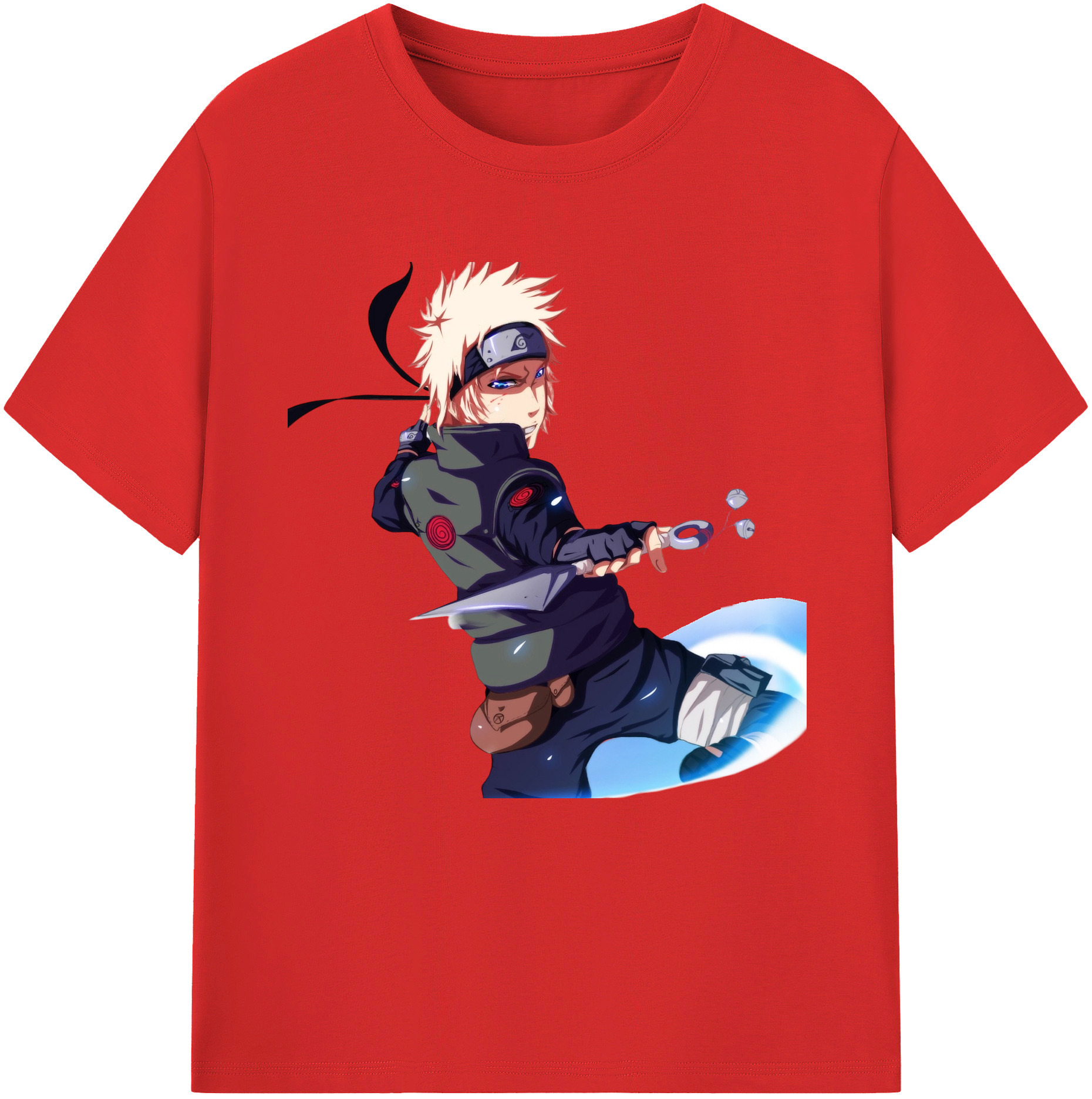 （画像用） NARUTO -ナルト- 波風 ミナト Namikaze Minato レディースカジュアルプリントTシャツ（綿100％）