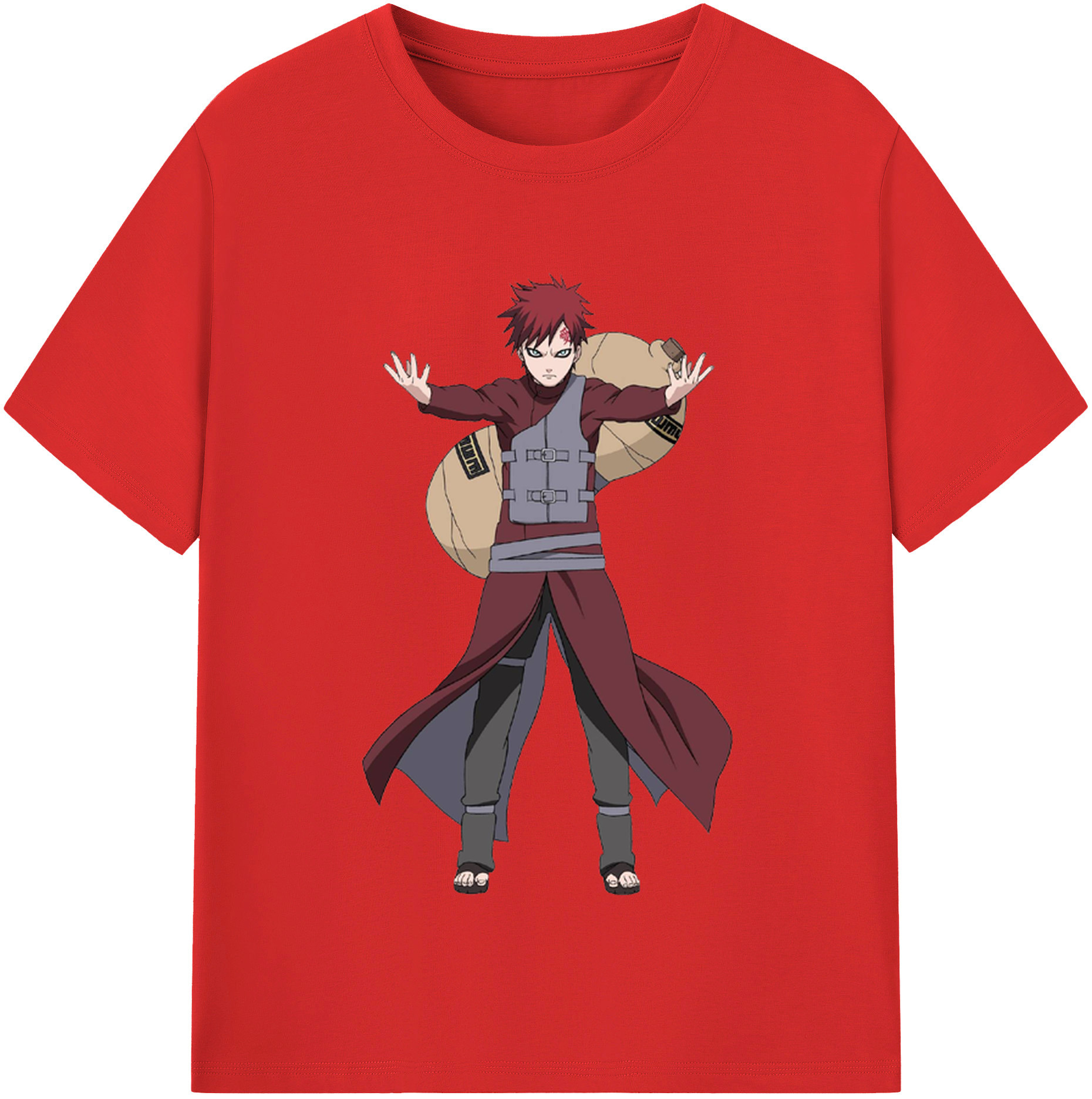 （画像用） NARUTO -ナルト- ガアラ Gaara レディースカジュアルプリントTシャツ（綿100％）