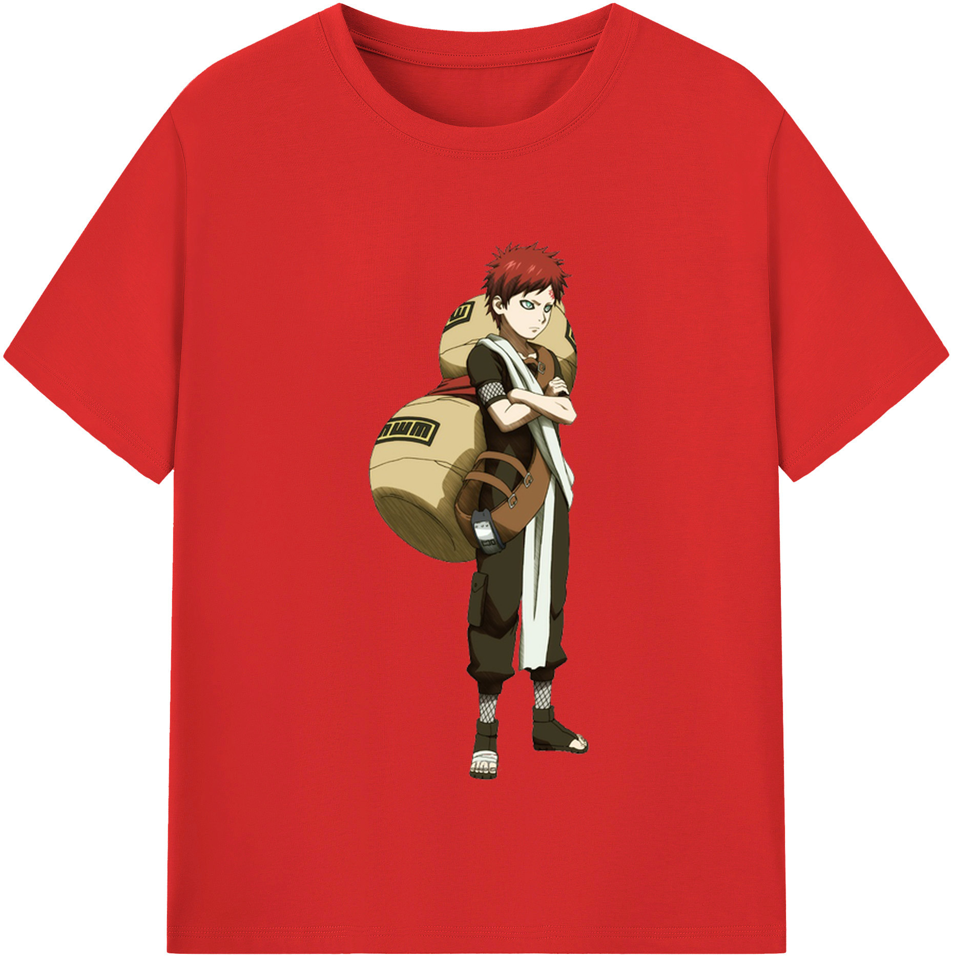 （画像用） NARUTO -ナルト- ガアラ Gaara レディースカジュアルプリントTシャツ（綿100％）