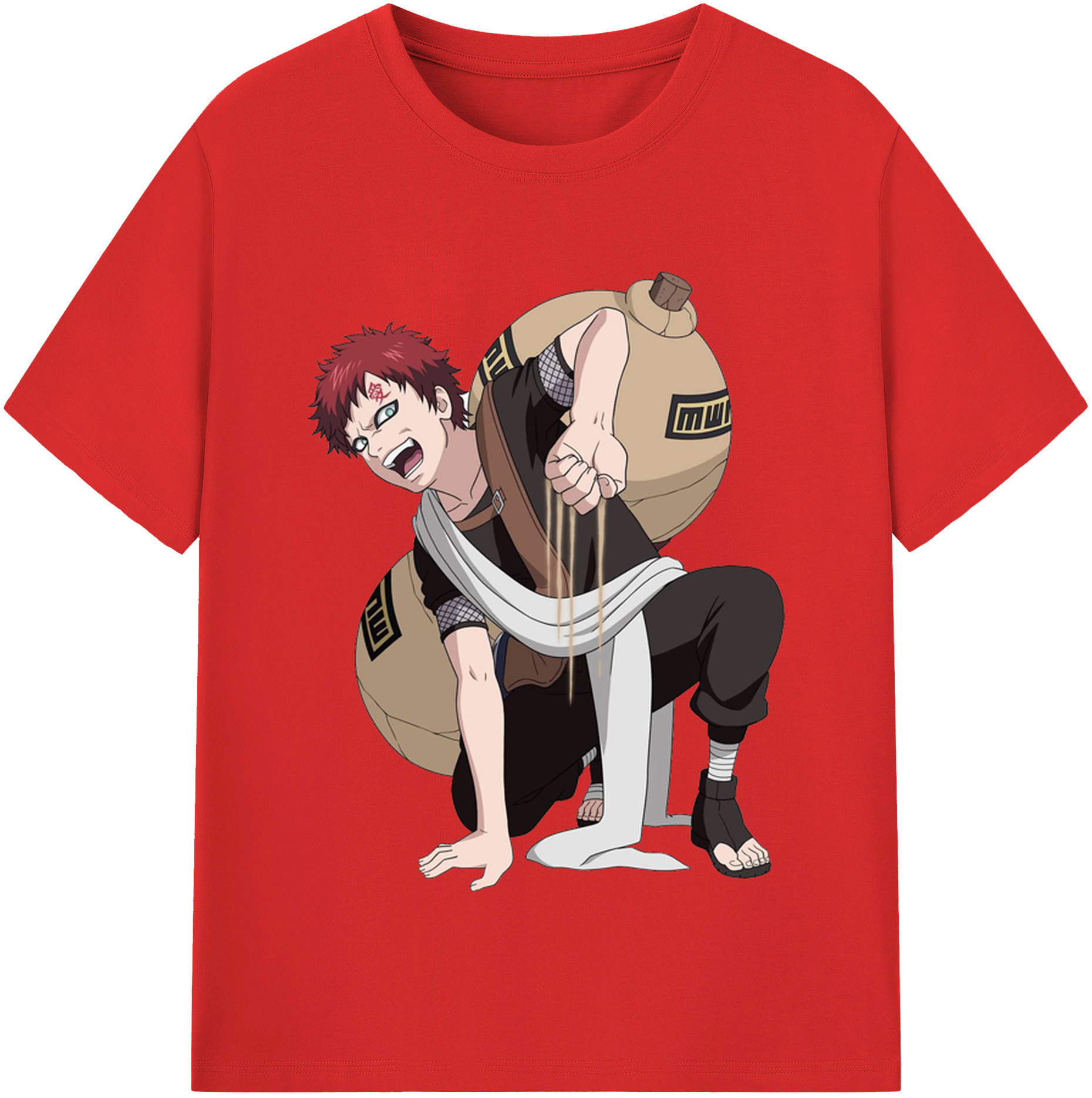 （画像用） NARUTO -ナルト- ガアラ Gaara レディースカジュアルプリントTシャツ（綿100％）