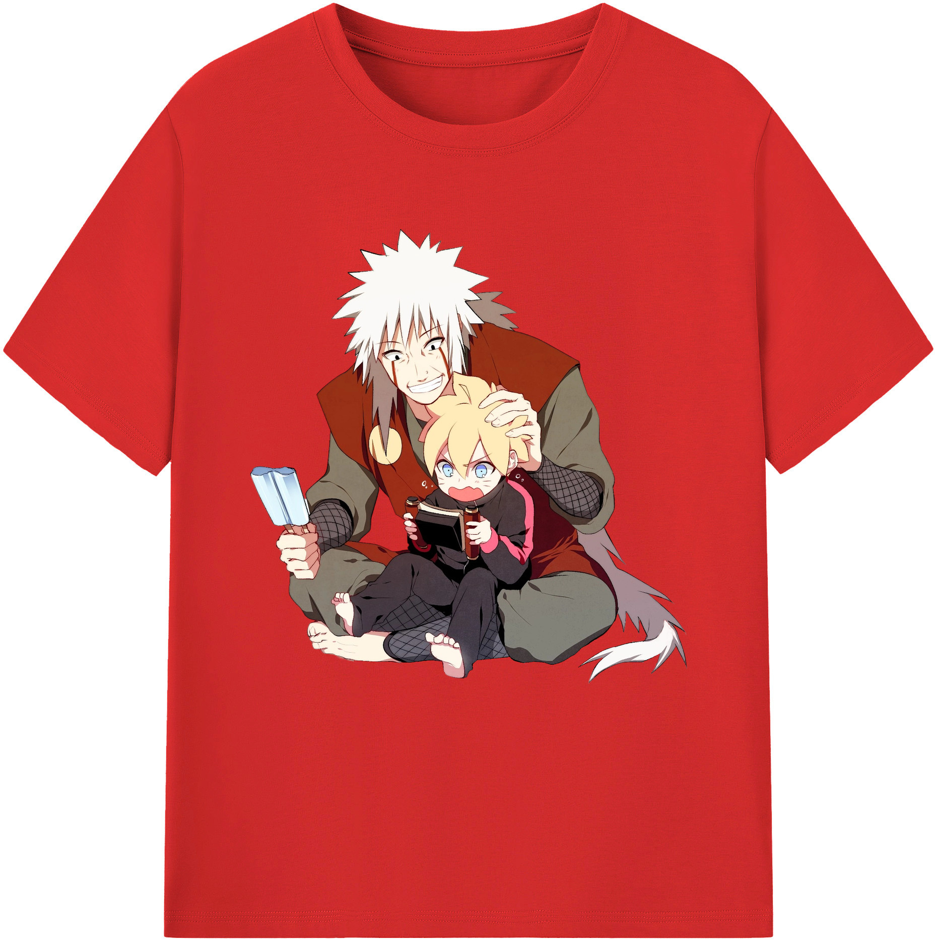 （画像用） NARUTO -ナルト- 自来也（じらいや） Jiraiya レディースカジュアルプリントTシャツ（綿100％）