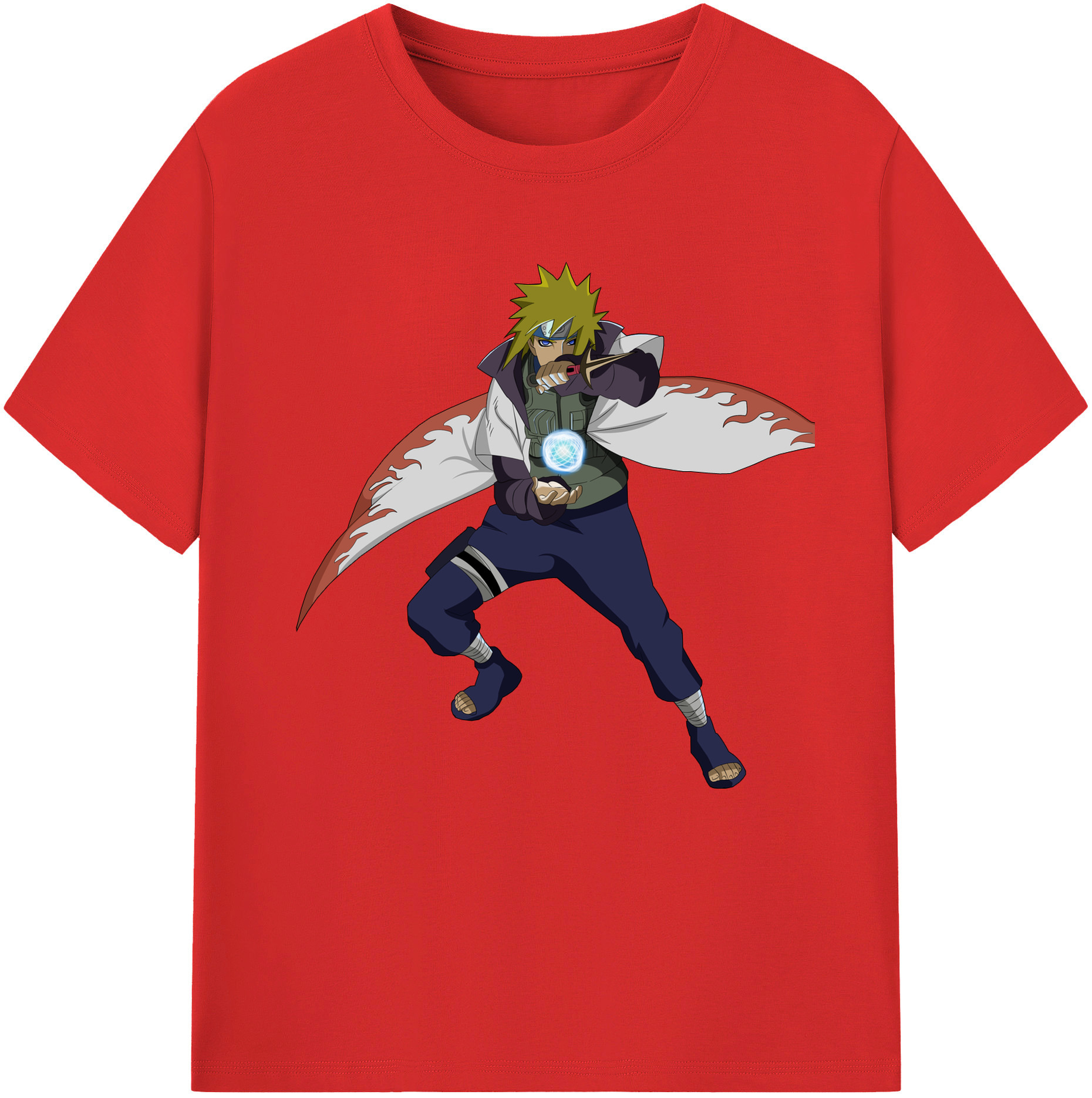（画像用） NARUTO -ナルト- 波風 ミナト Namikaze Minato レディースカジュアルプリントTシャツ（綿100％）