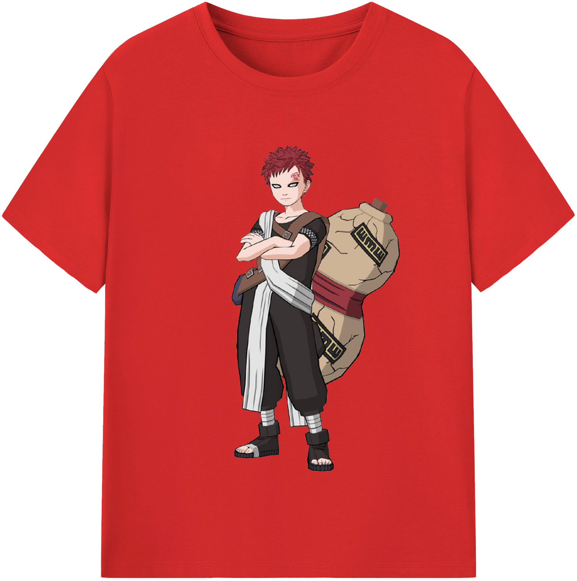 （画像用） NARUTO -ナルト- ガアラ Gaara レディースカジュアルプリントTシャツ（綿100％）
