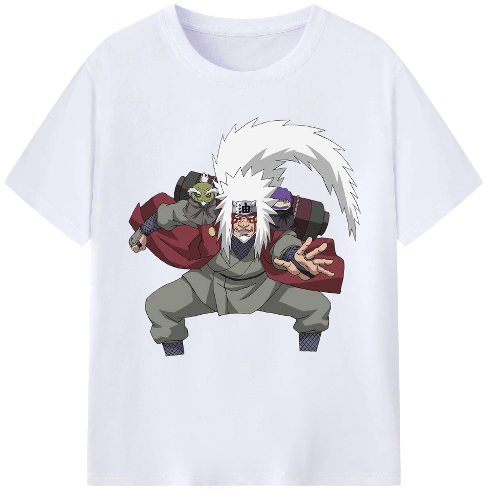 （画像用） NARUTO -ナルト- 自来也（じらいや） Jiraiya レディースカジュアルプリントTシャツ（綿100％）