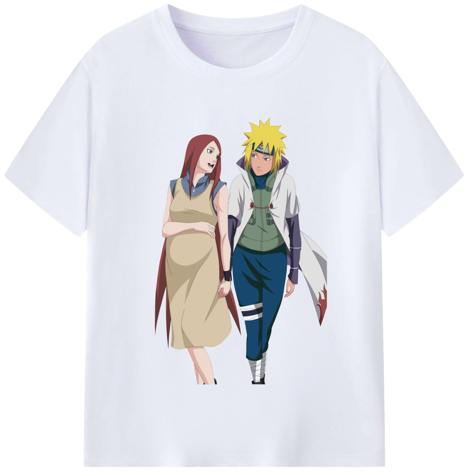 （画像用） NARUTO -ナルト- 波風 ミナト Namikaze Minato レディースカジュアルプリントTシャツ（綿100％）