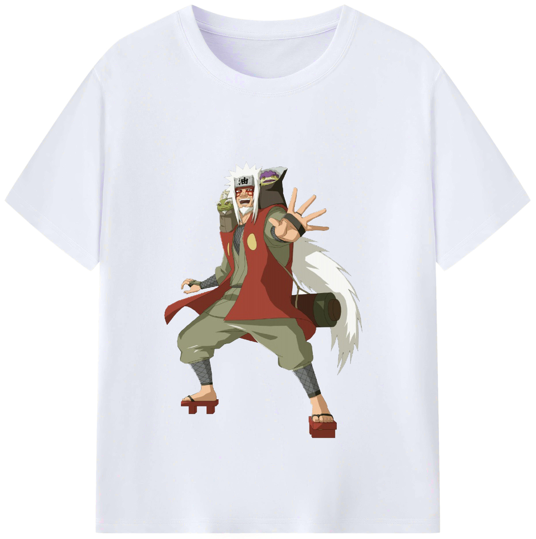 （画像用） NARUTO -ナルト- 自来也（じらいや） Jiraiya レディースカジュアルプリントTシャツ（綿100％）