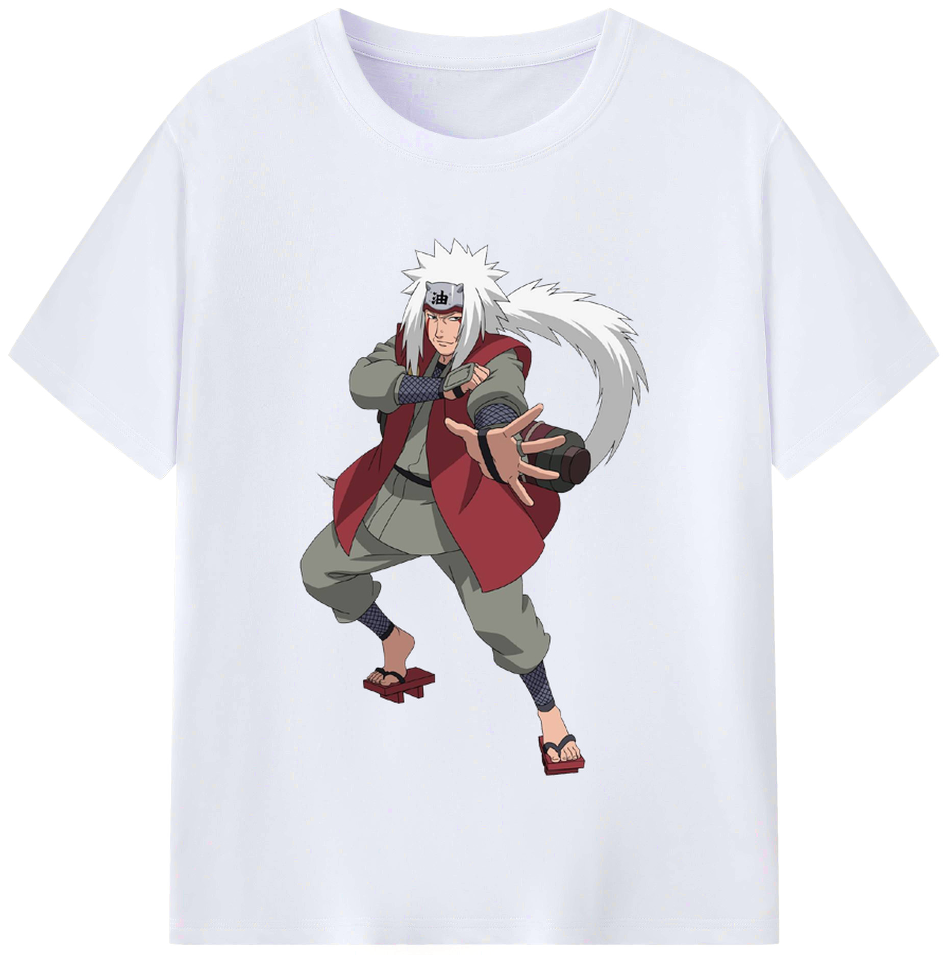（画像用） NARUTO -ナルト- 自来也（じらいや） Jiraiya レディースカジュアルプリントTシャツ（綿100％）