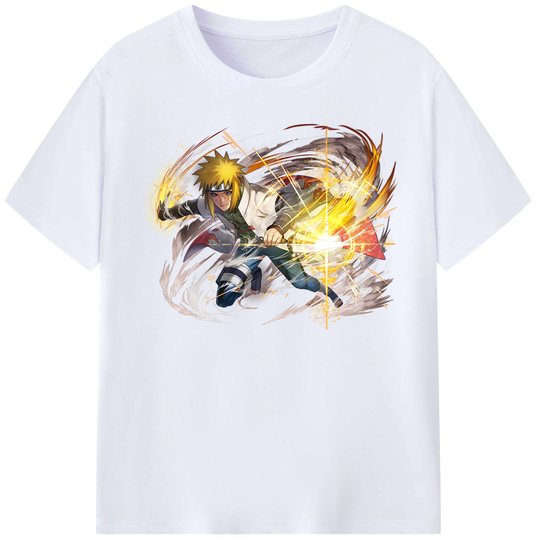 （画像用） NARUTO -ナルト- 波風 ミナト Namikaze Minato レディースカジュアルプリントTシャツ（綿100％）