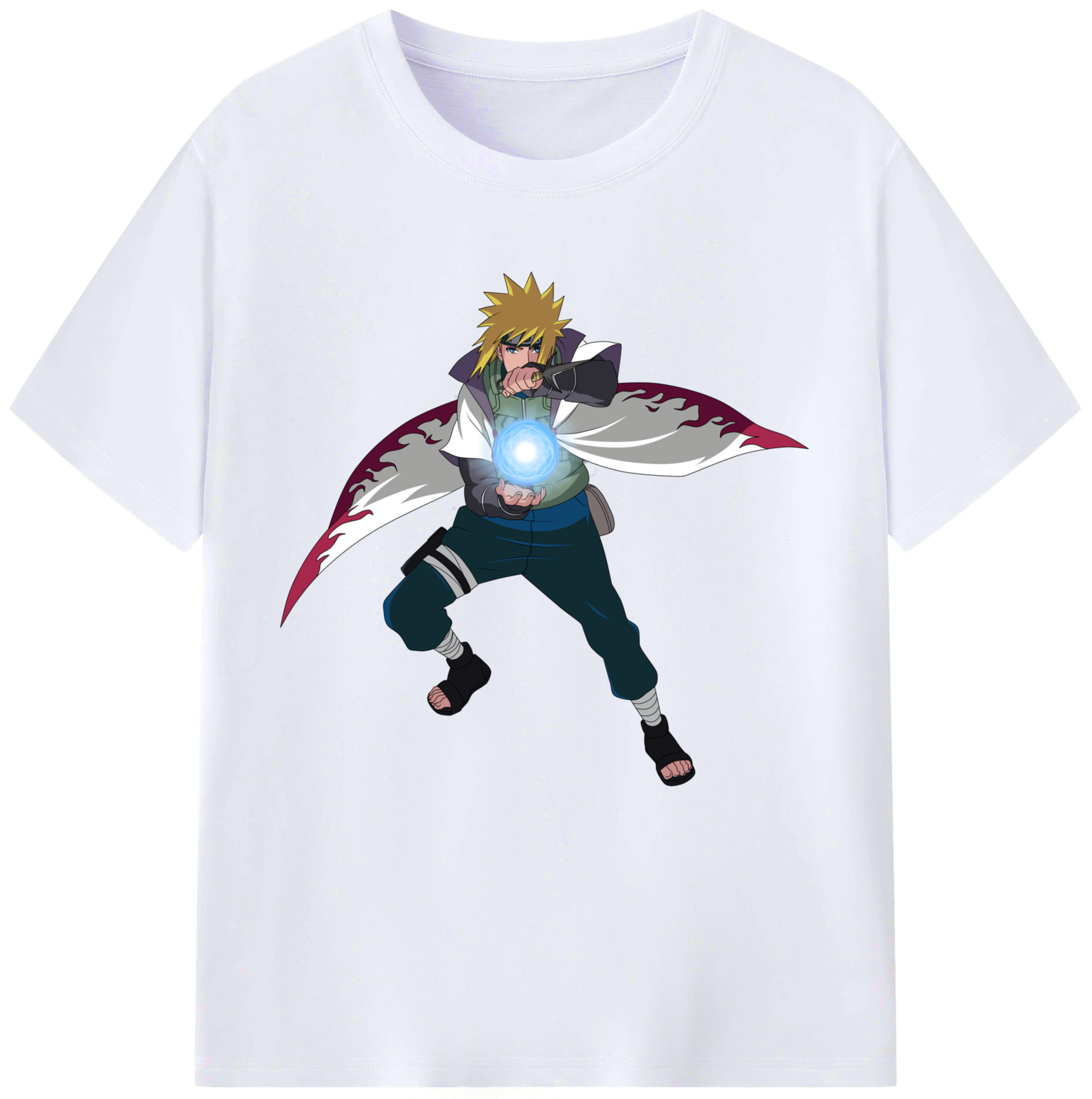 （画像用） NARUTO -ナルト- 波風 ミナト Namikaze Minato レディースカジュアルプリントTシャツ（綿100％）