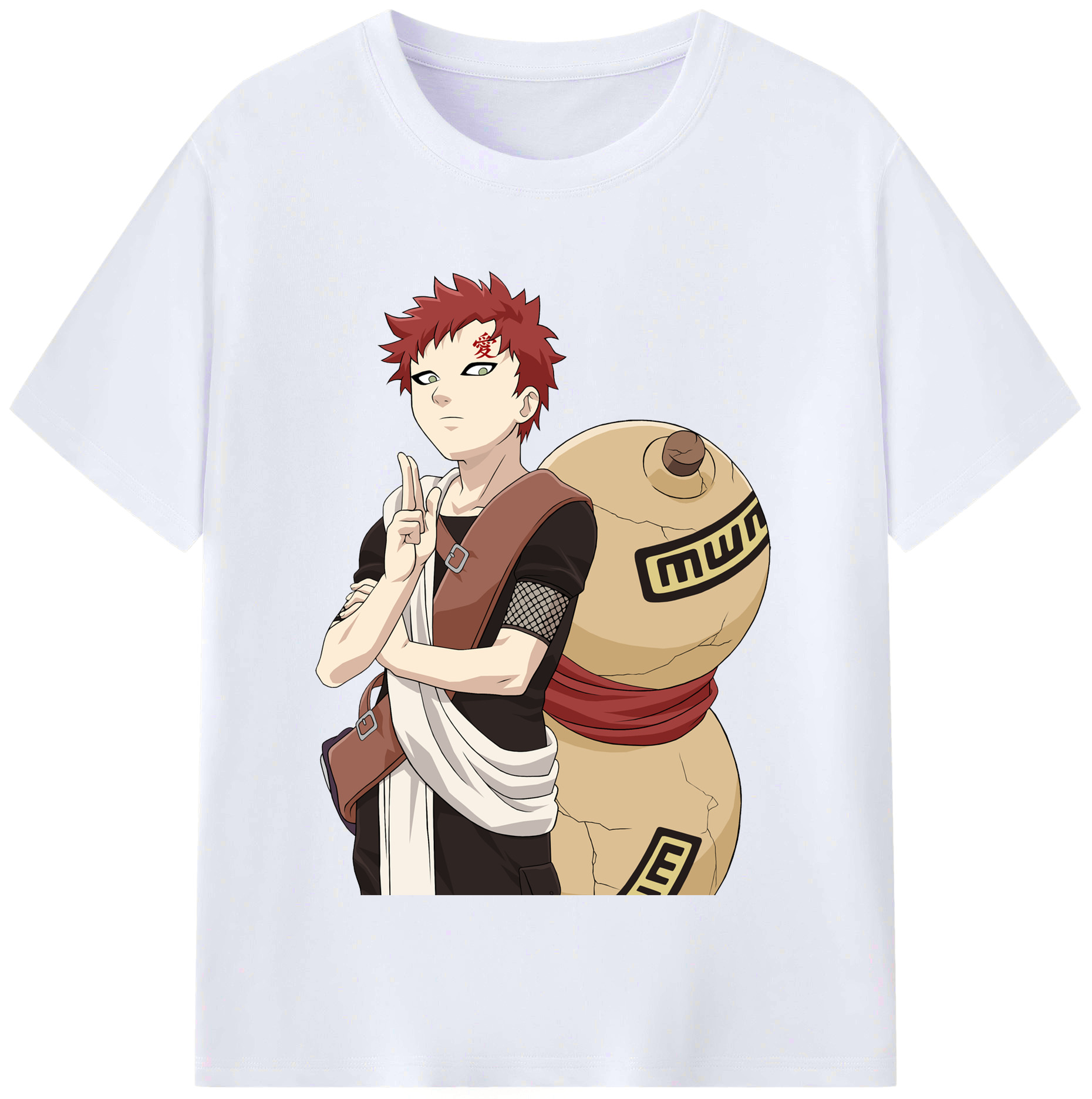（画像用） NARUTO -ナルト- ガアラ Gaara レディースカジュアルプリントTシャツ（綿100％）