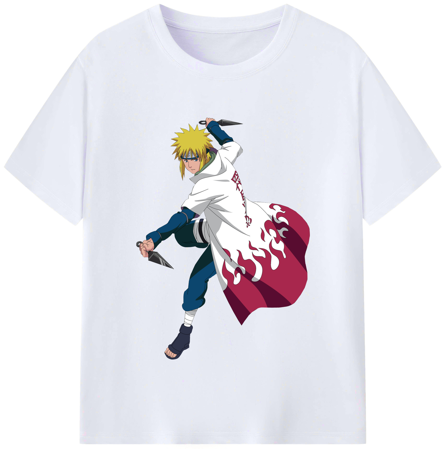 （画像用） NARUTO -ナルト- 波風 ミナト Namikaze Minato レディースカジュアルプリントTシャツ（綿100％）