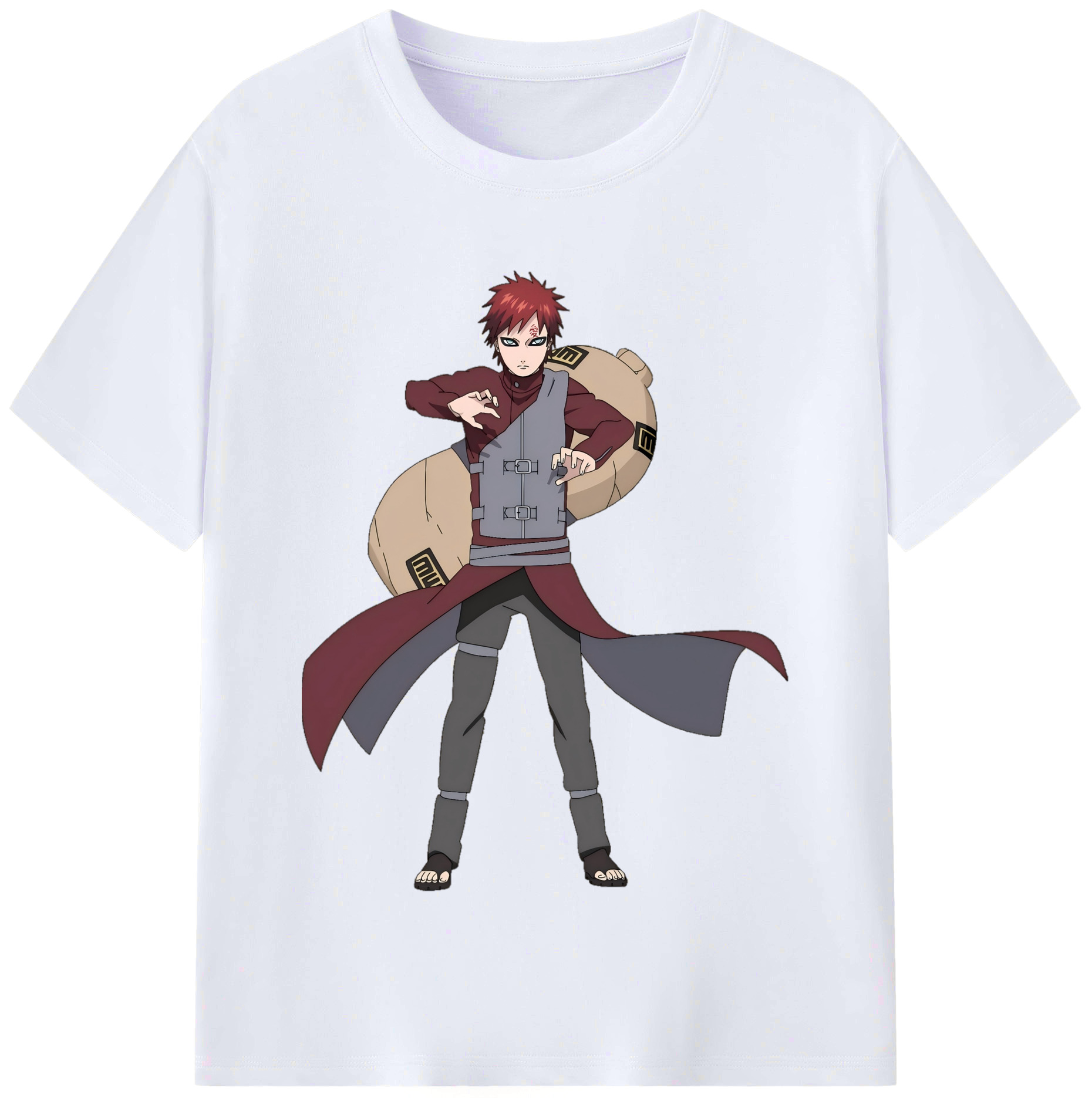 （画像用） NARUTO -ナルト- ガアラ Gaara レディースカジュアルプリントTシャツ（綿100％）