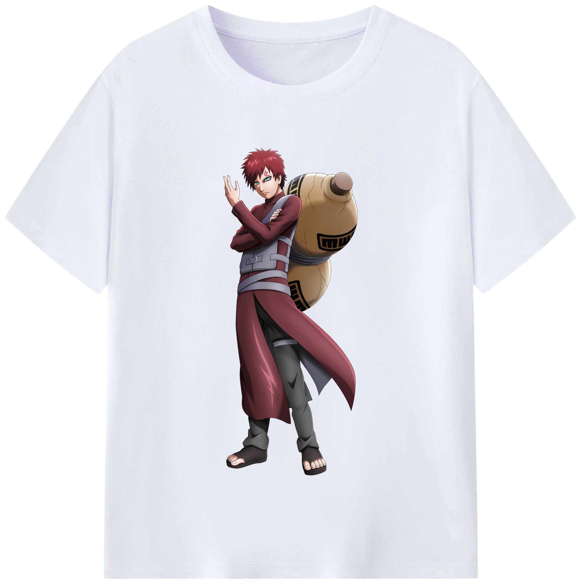 （画像用） NARUTO -ナルト- ガアラ Gaara レディースカジュアルプリントTシャツ（綿100％）
