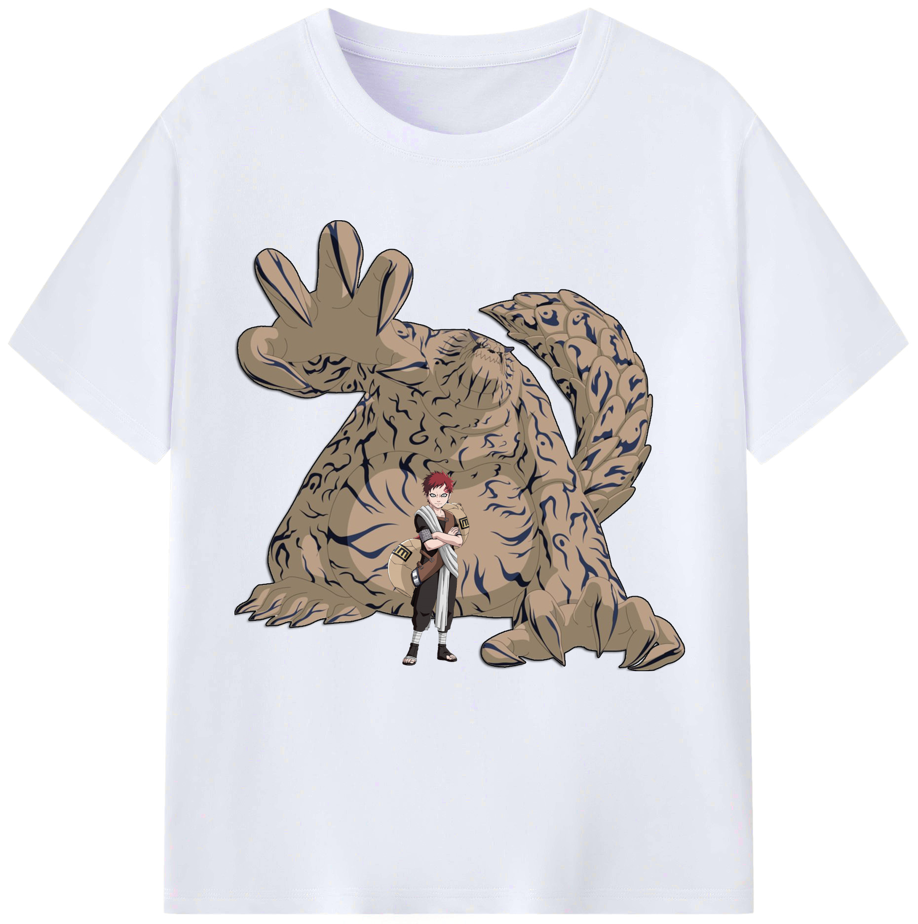 （画像用） NARUTO -ナルト- ガアラ Gaara レディースカジュアルプリントTシャツ（綿100％）