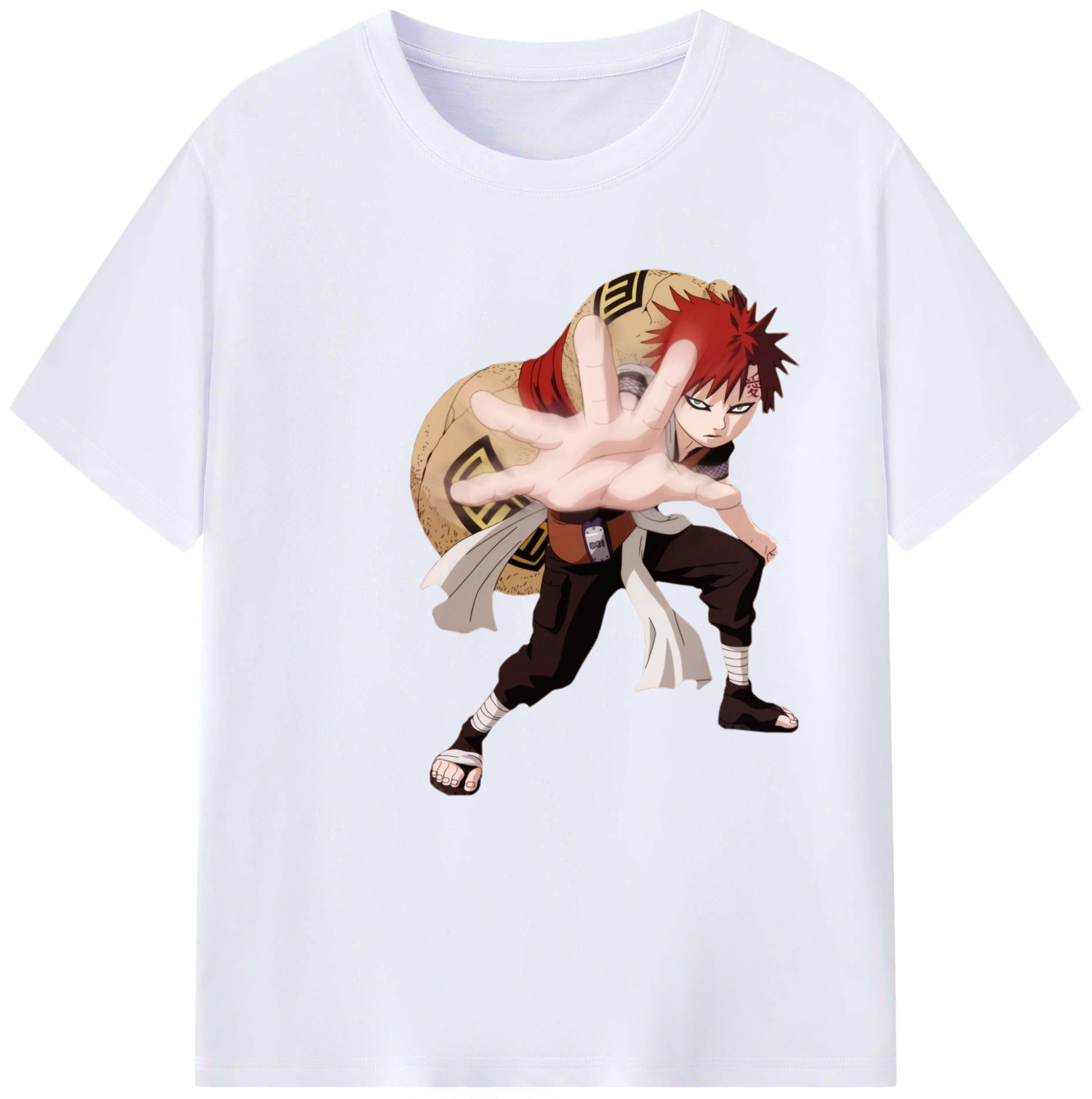 （画像用） NARUTO -ナルト- ガアラ Gaara レディースカジュアルプリントTシャツ（綿100％）