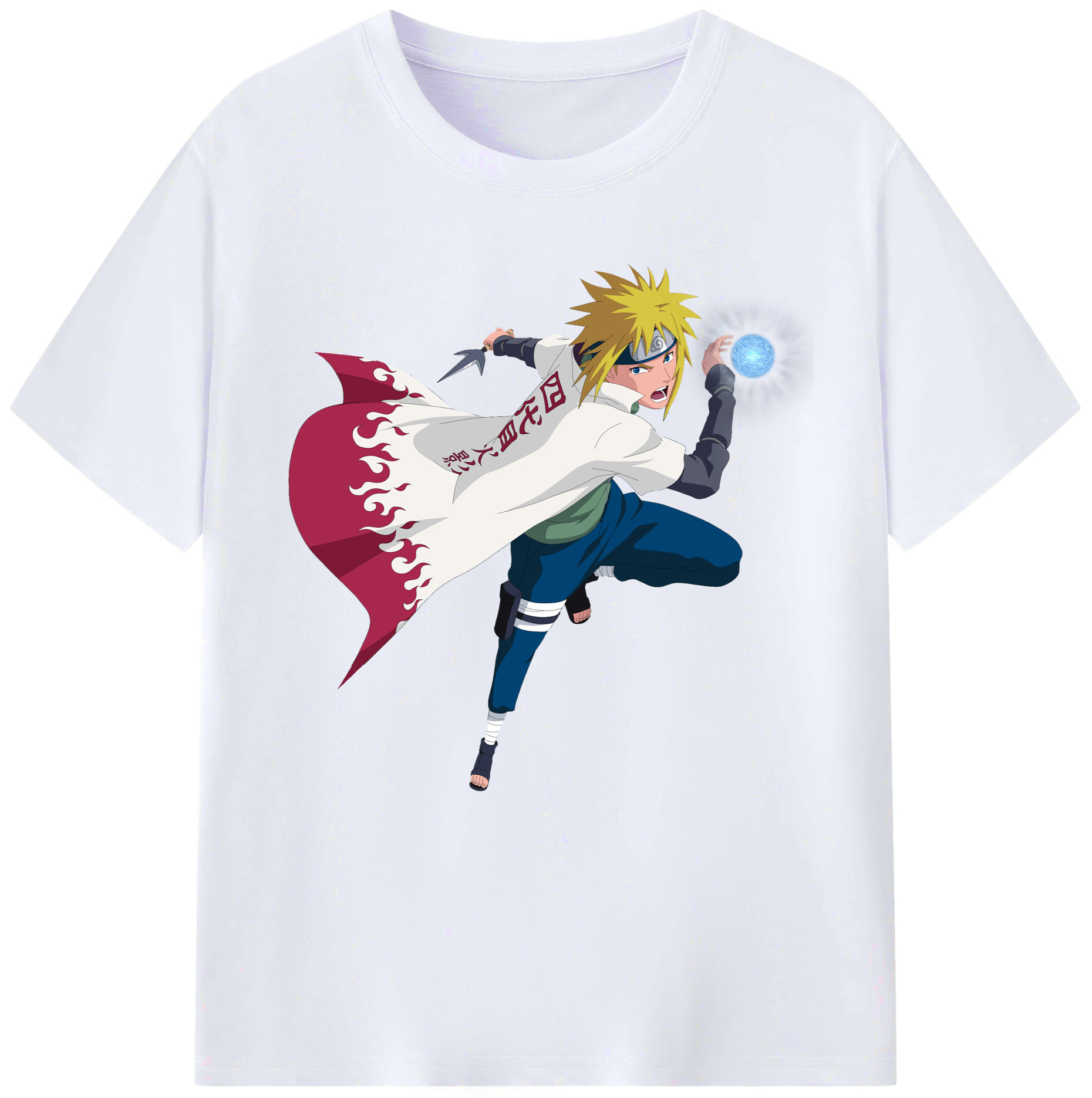 （画像用） NARUTO -ナルト- 波風 ミナト Namikaze Minato レディースカジュアルプリントTシャツ（綿100％）