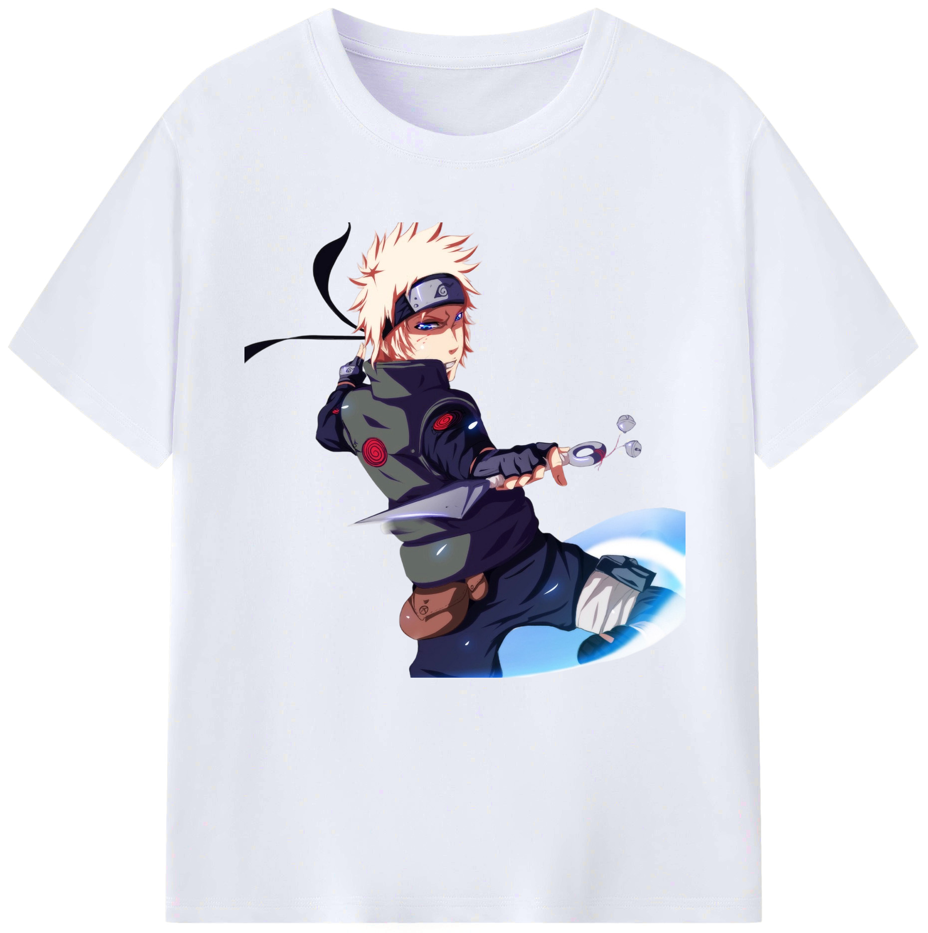 （画像用） NARUTO -ナルト- 波風 ミナト Namikaze Minato レディースカジュアルプリントTシャツ（綿100％）