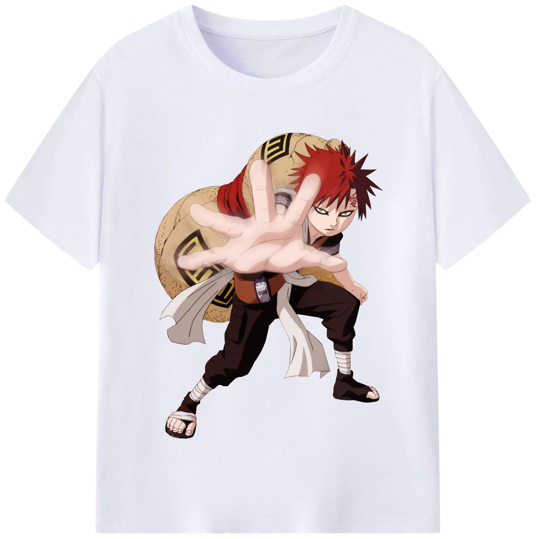 （画像用） NARUTO -ナルト- ガアラ Gaara レディースカジュアルプリントTシャツ（綿100％）