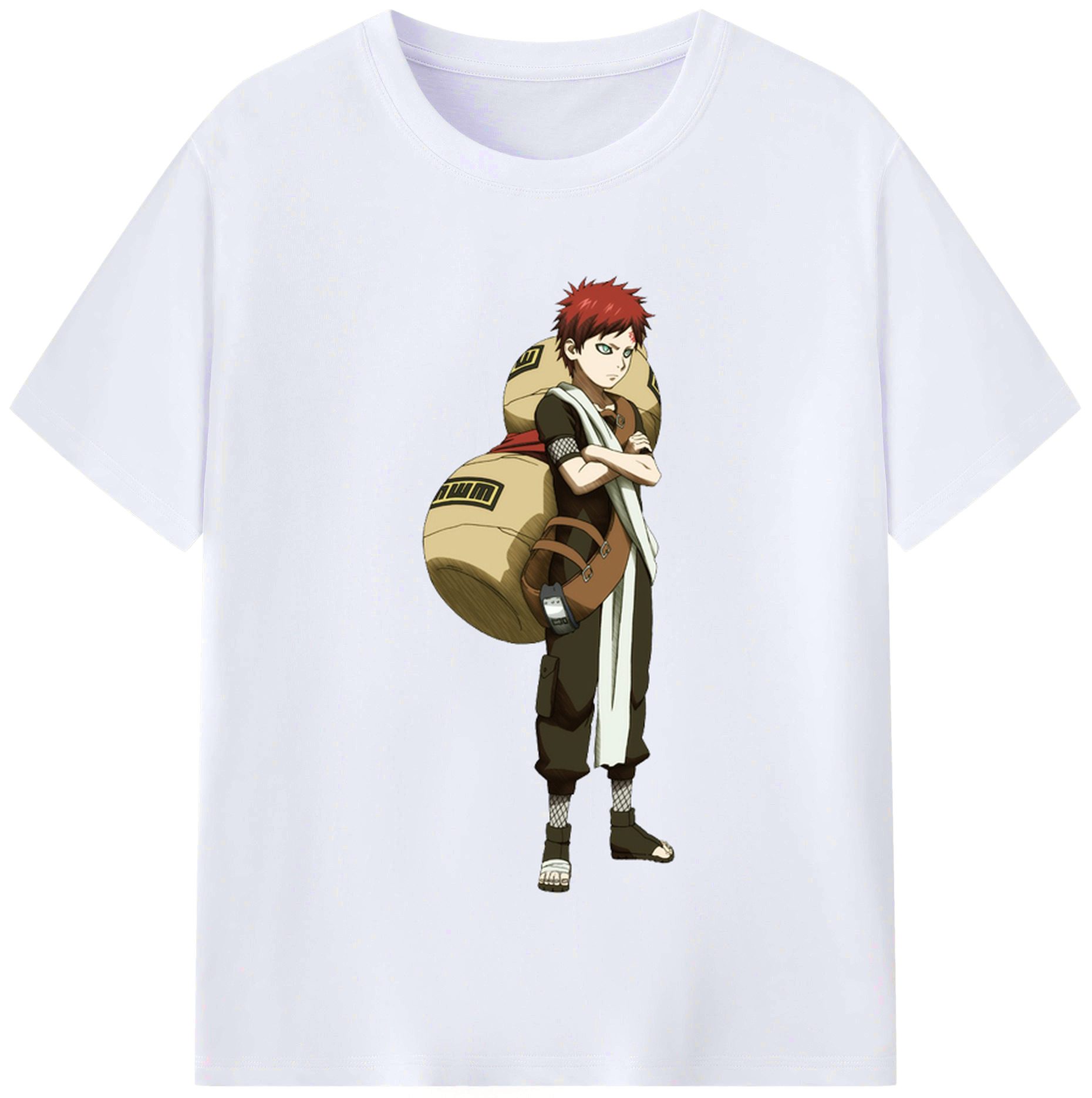 （画像用） NARUTO -ナルト- ガアラ Gaara レディースカジュアルプリントTシャツ（綿100％）