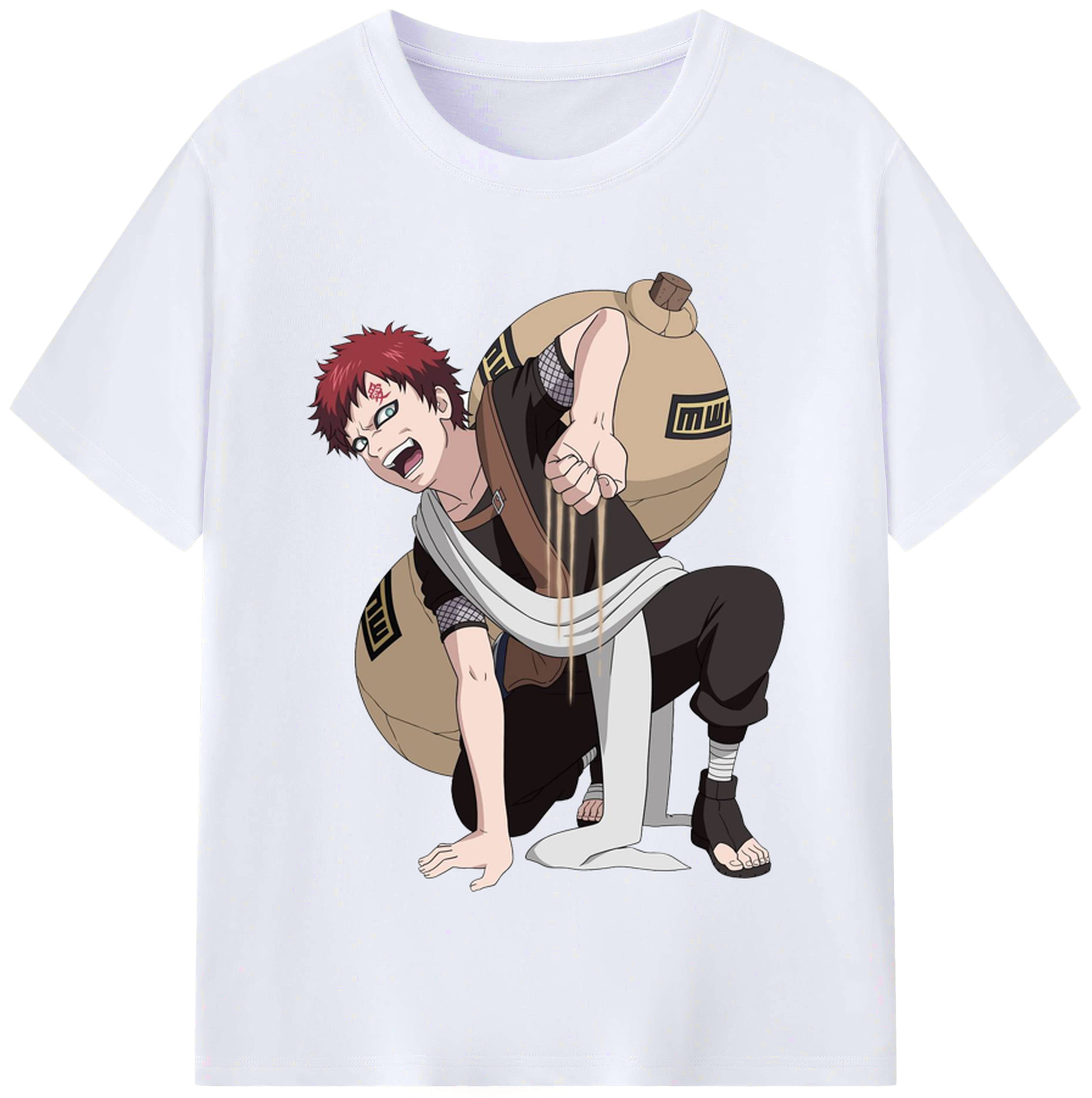 （画像用） NARUTO -ナルト- ガアラ Gaara レディースカジュアルプリントTシャツ（綿100％）