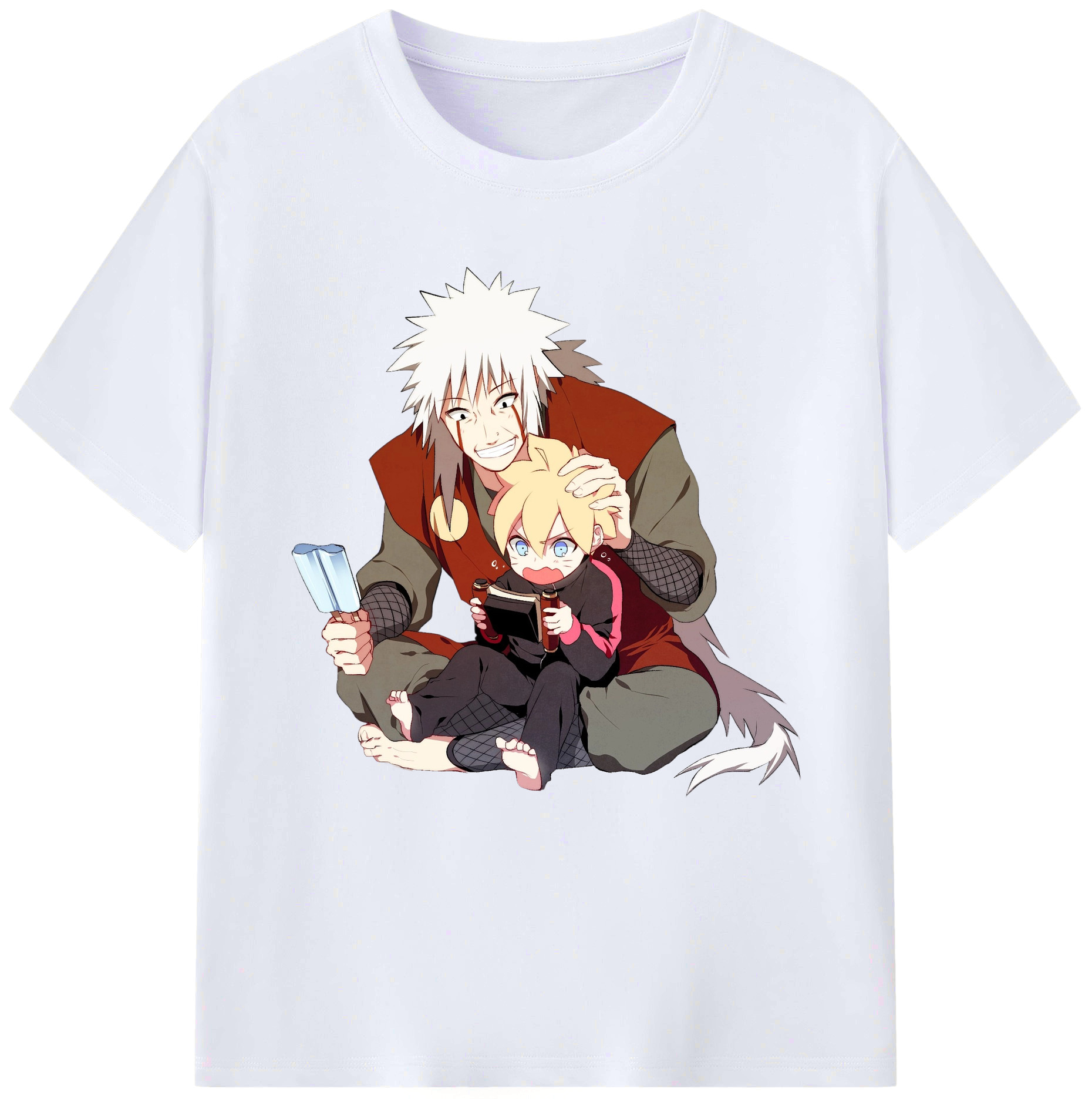 （画像用） NARUTO -ナルト- 自来也（じらいや） Jiraiya レディースカジュアルプリントTシャツ（綿100％）