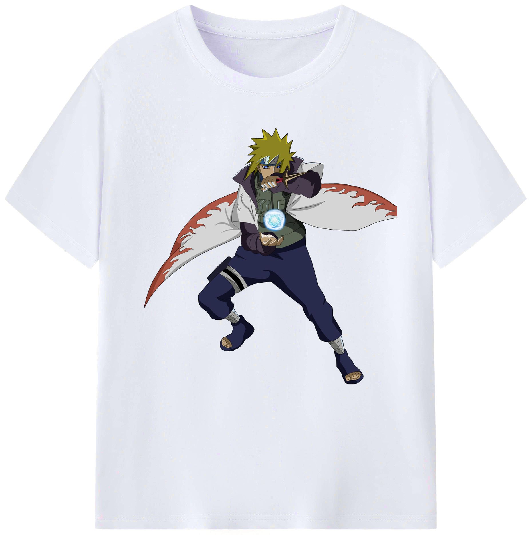 （画像用） NARUTO -ナルト- 波風 ミナト Namikaze Minato レディースカジュアルプリントTシャツ（綿100％）