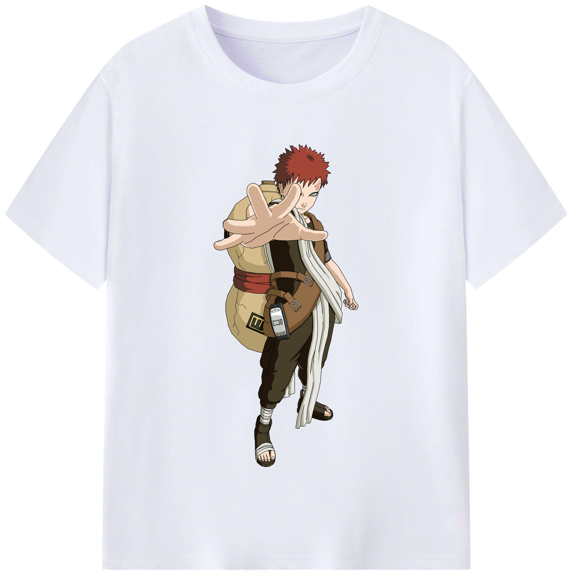 （画像用） NARUTO -ナルト- ガアラ Gaara レディースカジュアルプリントTシャツ（綿100％）